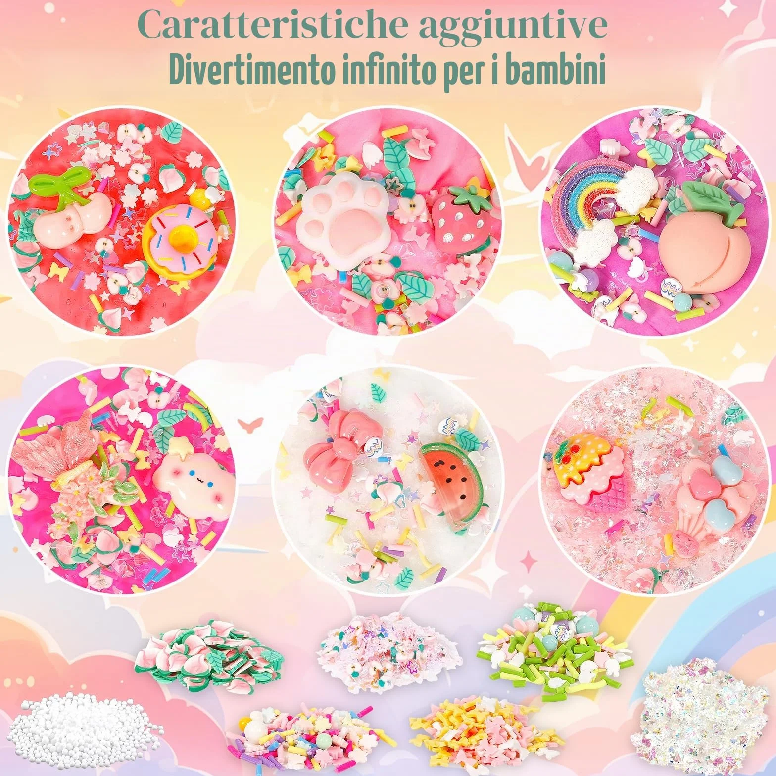 Slime Kit 6 Confezioni Fluffy Butter Kit Fai Da Te Giocattolo Antistress per Bambini