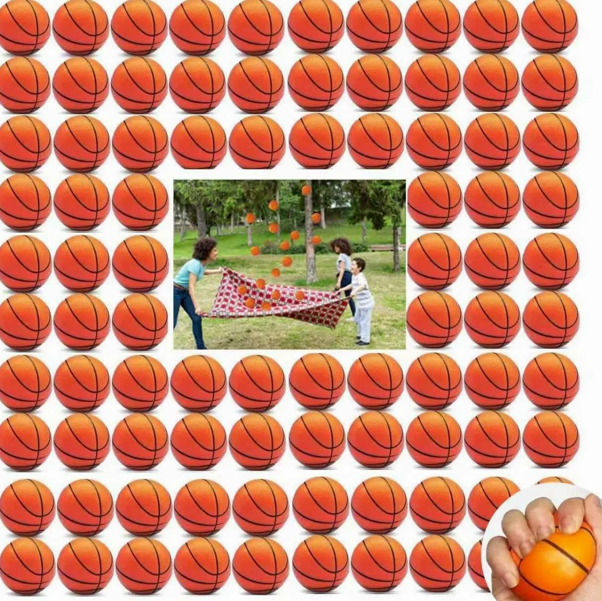 5-100 pcs Palla Antistress Mini Pallone da Pallacanestro 6.3cm | Palla Antistress Pallacanestro,Palline Squeeze Antistress in Schiuma,Stress Toys per Festa,Premi,Regali di Compleanno