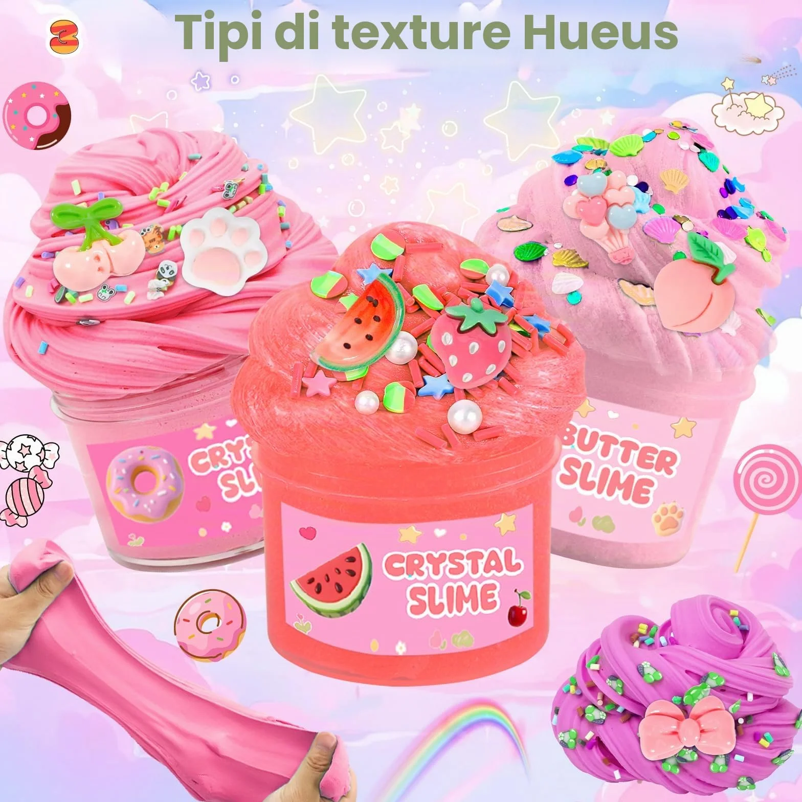 Slime Kit 6 Confezioni Fluffy Butter Kit Fai Da Te Giocattolo Antistress per Bambini