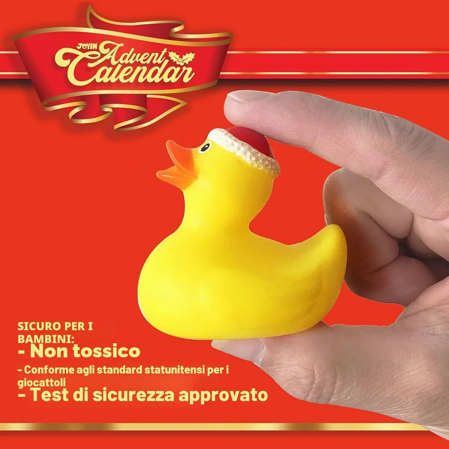 LATERN Calendario Dell'avvento 2025, Conto alla Rovescia di Natale di 24 Giorni con 24 Papere di Gomma Divertenti Giocattoli da Bagno Duckie per Giocattoli per Bambini Favore del Partito Decorazione