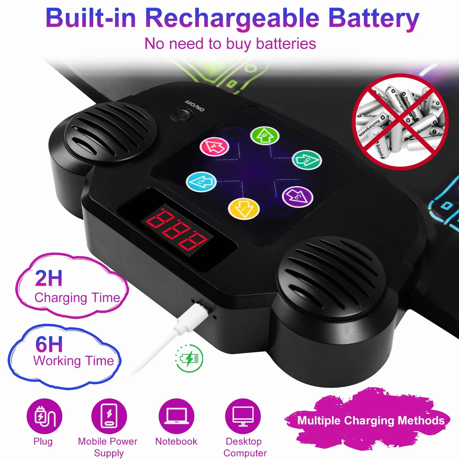 Tappetino da Ballo per Bambini Bluetooth Ricaricabile 2025, Tappeto Danza con Batteria, Regalo Natale Ragazze