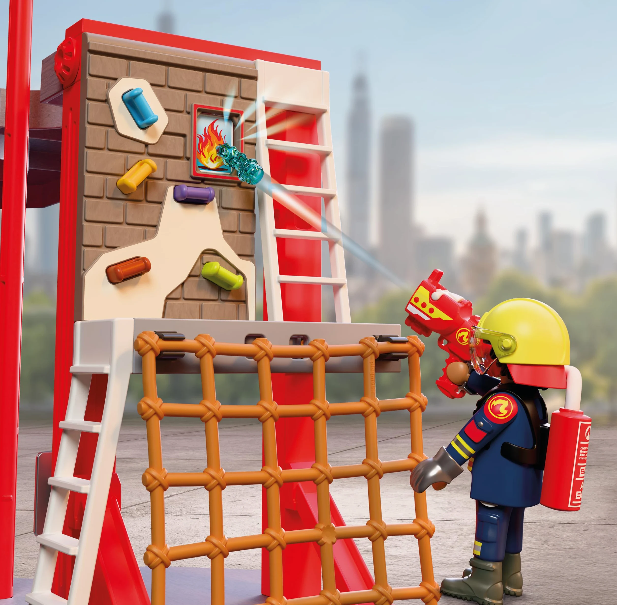 PLAYMOBIL | City Action | Grande stazione dei pompieri | Stazione multilivello con centrale operativa, palo scivolo, area di addestramento e molti accessori | Per bambini da 4 anni | 72191
