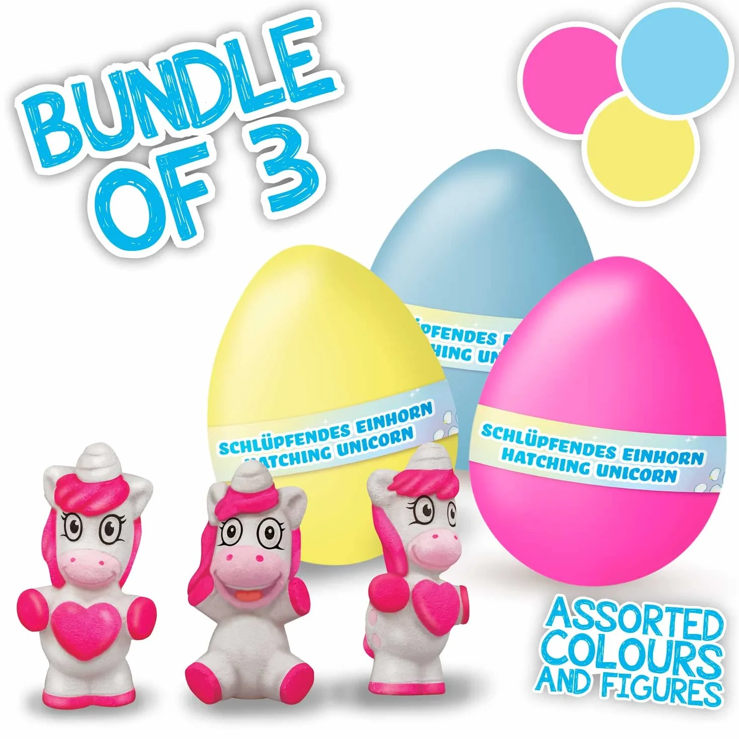 CRAZE MEGA EGG UNICORN, Confezione da 3 UnicornI che si schiudono in acqua, uova Unicorno che cresce nell acqua diversi modelli, giochi bambini uovo da cova, uovo di Pasqua unicorno.