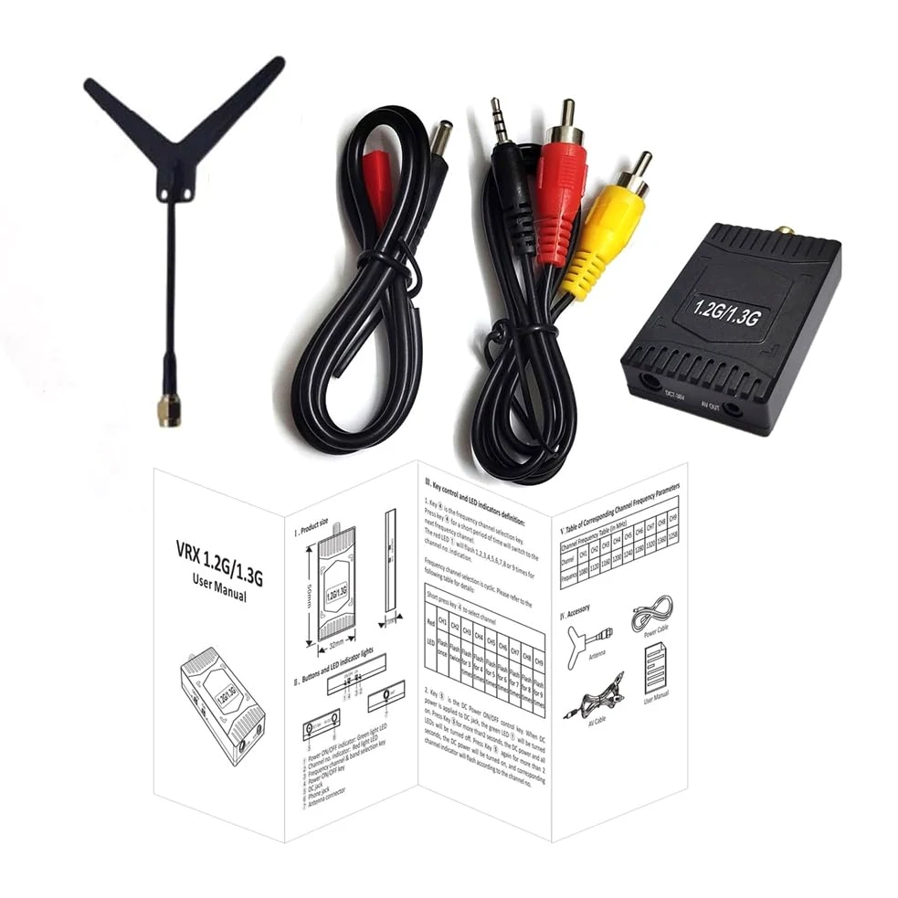 1.2/1.3G Ricevitore Video FPV VRX 1.2G/1.3G 2W Trasmettitore Video FPV per Drone da RC FPV Fai da Te Parte A