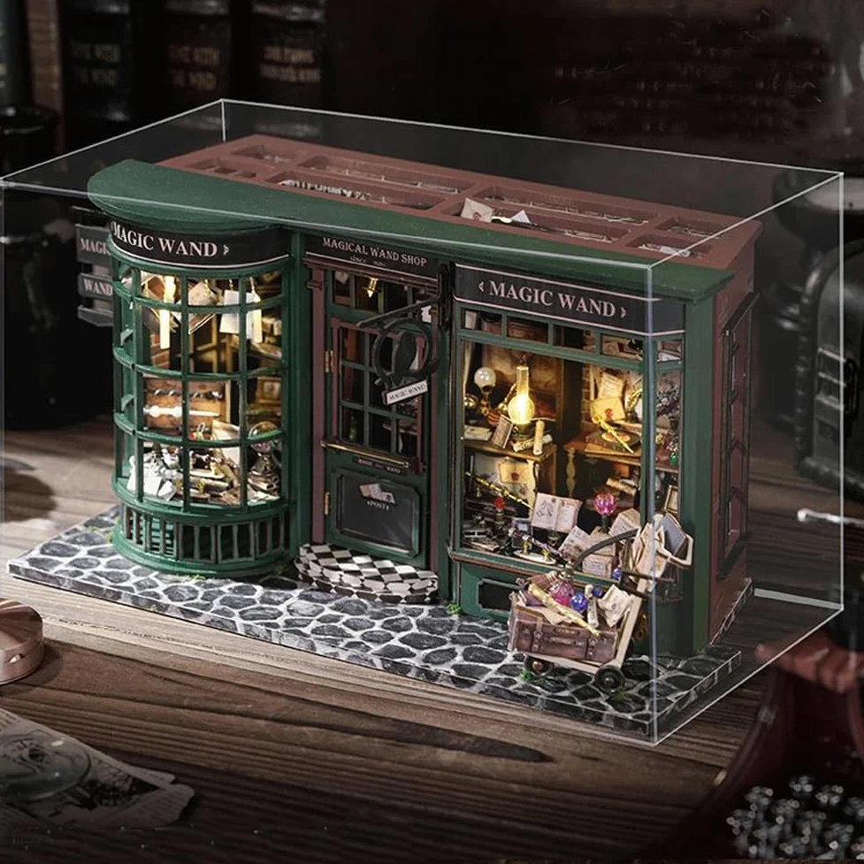 Magic Shop - Casa delle bambole con copertura antipolvere, kit di mobili per la casa delle bambole in miniatura, scala 1:24, regalo creativo per bambini, adolescenti, regalo di compleanno