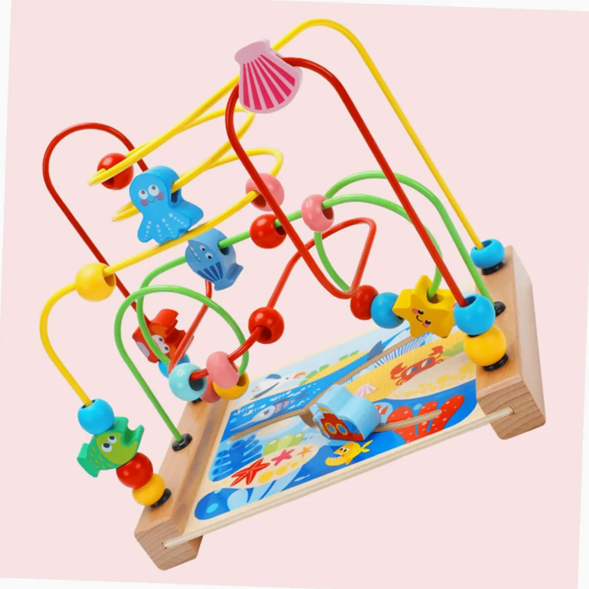 Labirinto di Perline per Bambini, Giocattolo Educativo in Legno senza Bave | Festa Scuola Decor, Rullo Labirinto di Perline, Gioco Sensoriale per Bambini e Ragazzi