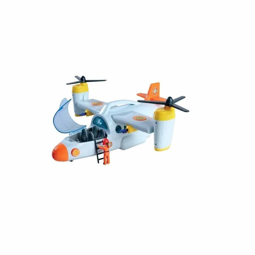Simba Sam il pompiere aereo di soccorso, 109252615038, +3 anni, cm 42, con funzione lanciatore, con luci e suoni, verricello, portellone