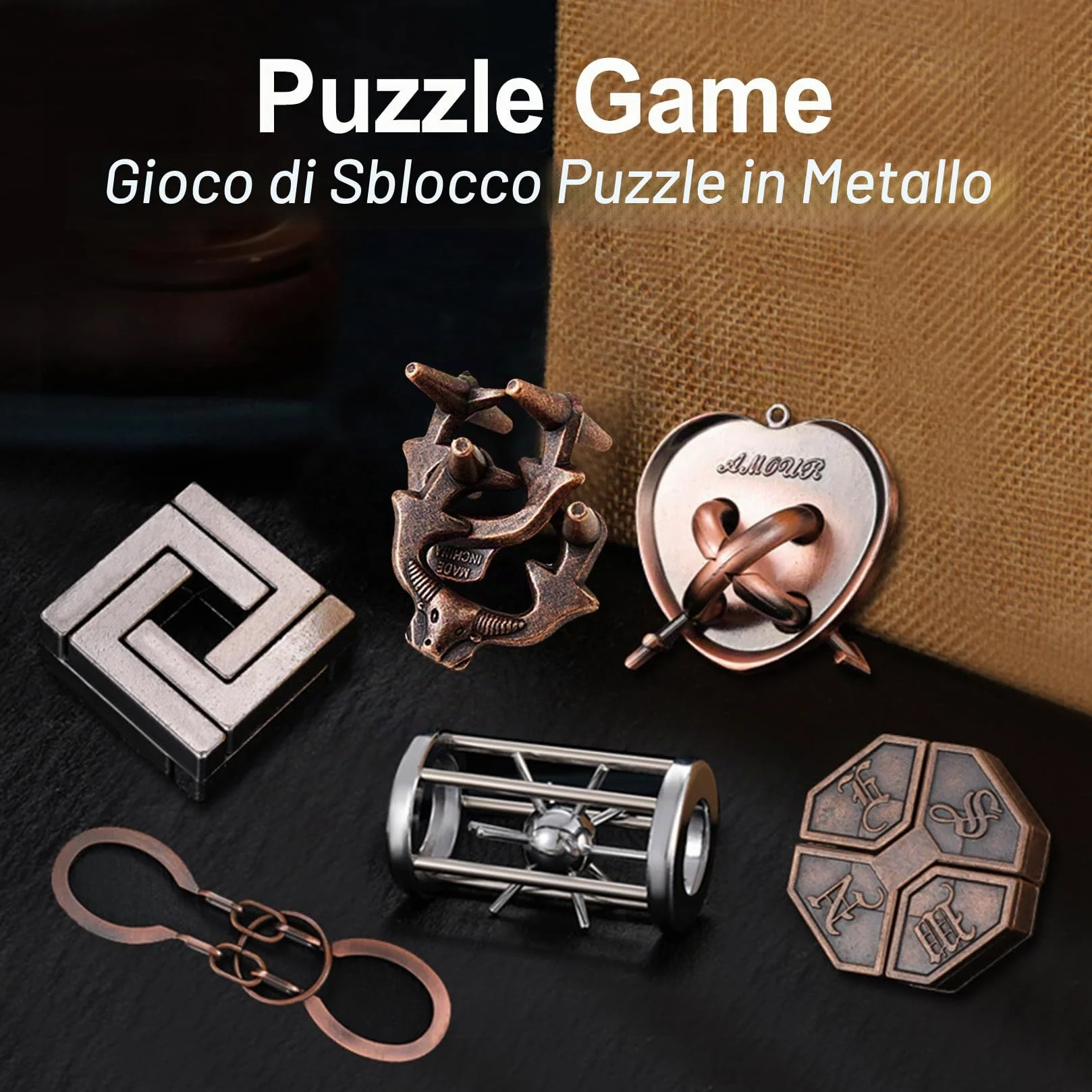 Rompicapi per bambini e adulti - Set regalo puzzle game 9 pezzi
