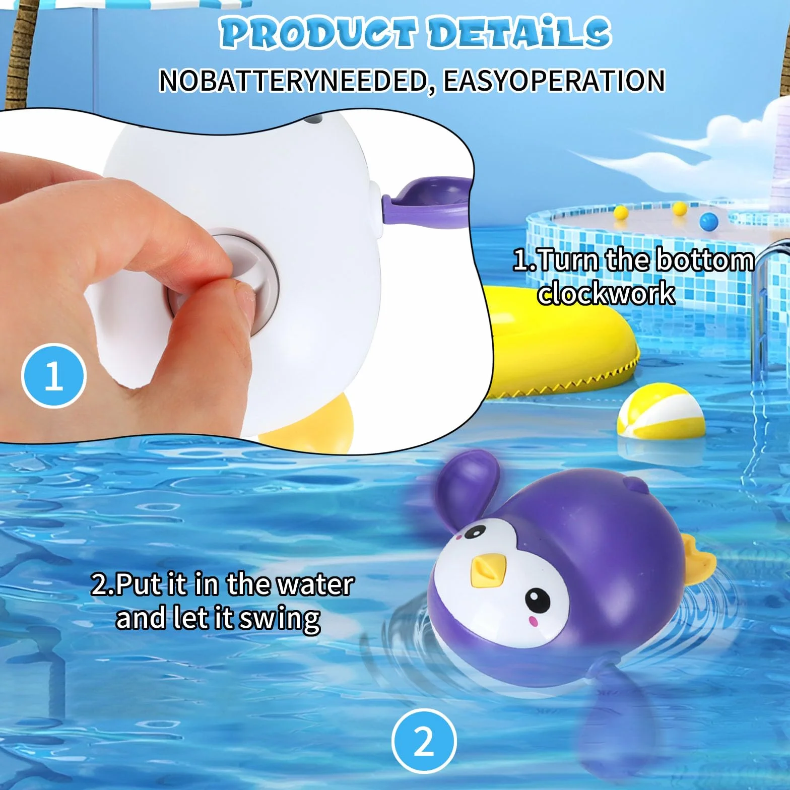 4 Pezzi Giochi Bagnetto Neonato, Animali Giocattolo per Bambino, Bagno per Bambini Giocattoli, Adatto da 1 a 4 Anni, Bambini Giochi da Bagnetto, Giochi da Bagno Galleggianti