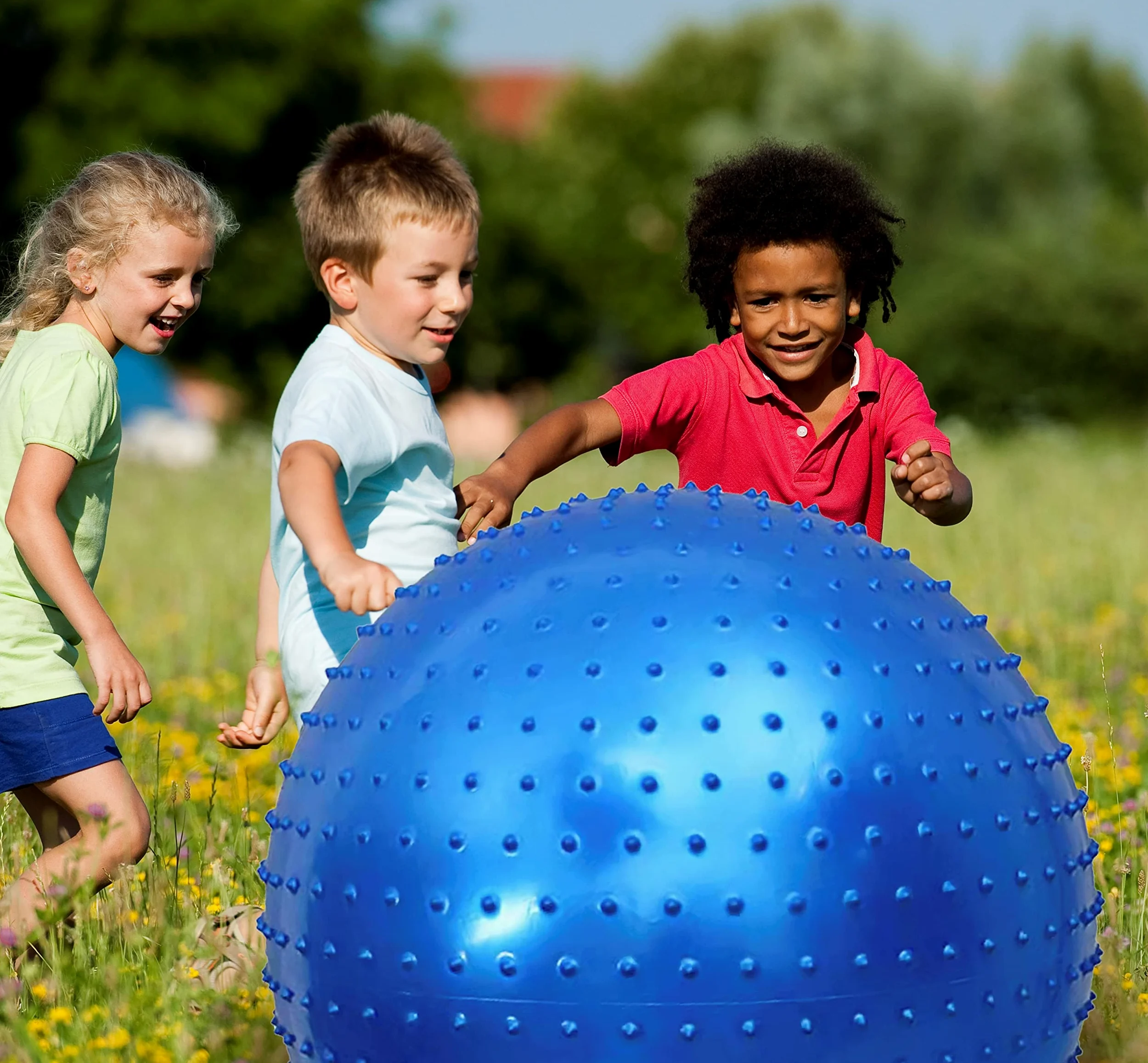 Grande sfera di massaggio sensoriale per i bambini, palline di yoga gonfiabili 85cm, grande palla gonfiabile, palla da esercizio con punte tattili, palle da gioco all'aperto