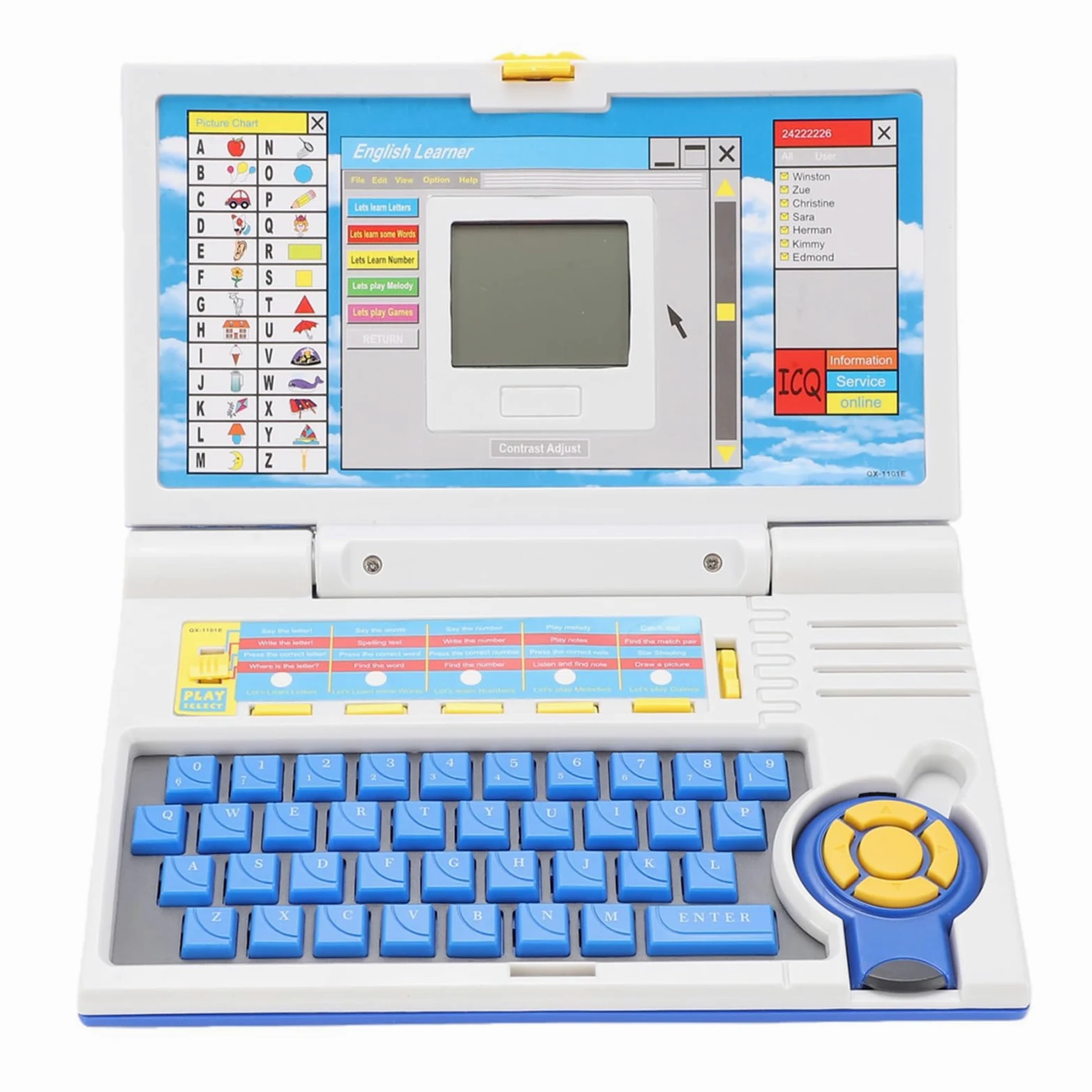 PUSOKEI Computer Educativo per Bambini in Inglese, Learning Laptop with | Toddler Learning Laptop with Spelling and Music, ABC Learning Toy for Children