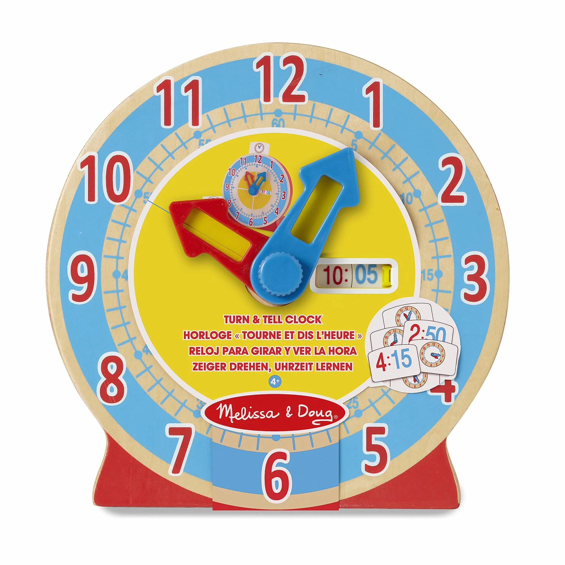 Melissa & Doug | Orologio Gira E Scopri | Perfetto per i Bambini Che Sono Pronti per Imparare a riconoscere l'ora | Giocattolo educativo in Legno