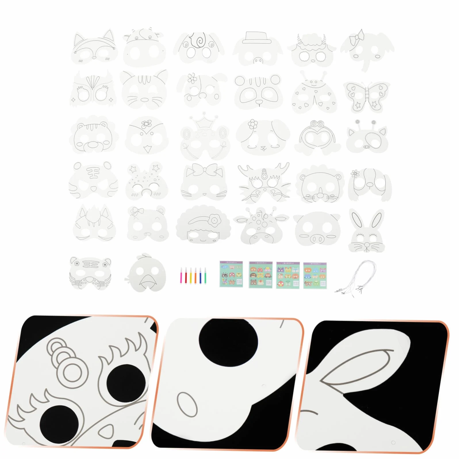 ibasenice 5sets Maschere Fatte Mano Per Maschere Animali Da Colorare Vuote Per Feste e Halloween Attività Creative Per Sviluppare La Manualità Dei