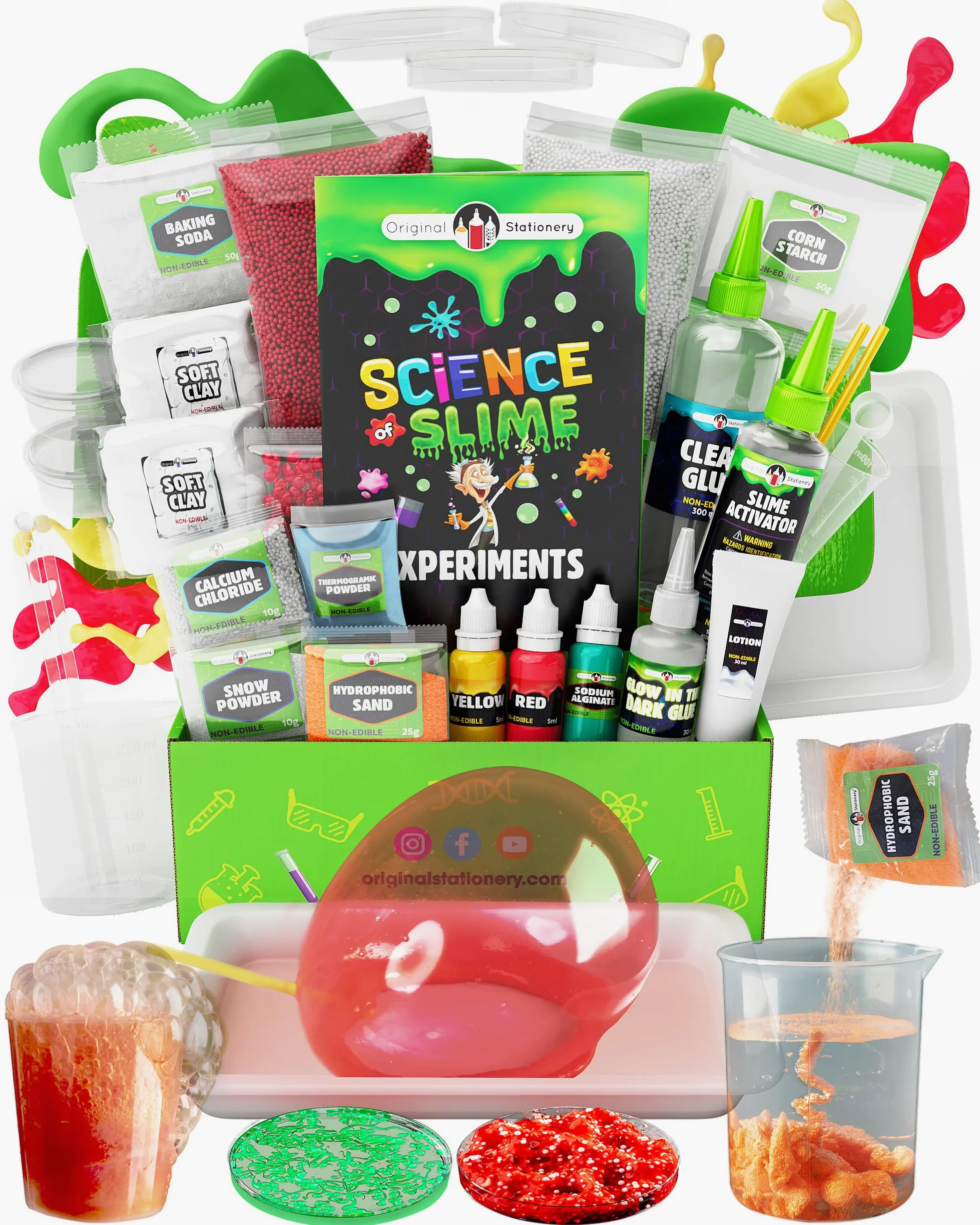 Original Stationery Scienza di Slime Kit, Set per Creare Slime Completo, Esperimenti Scientifici per Bambini Divertenti come Oobleck, Laboratorio di Slime, Regalo Compleanno