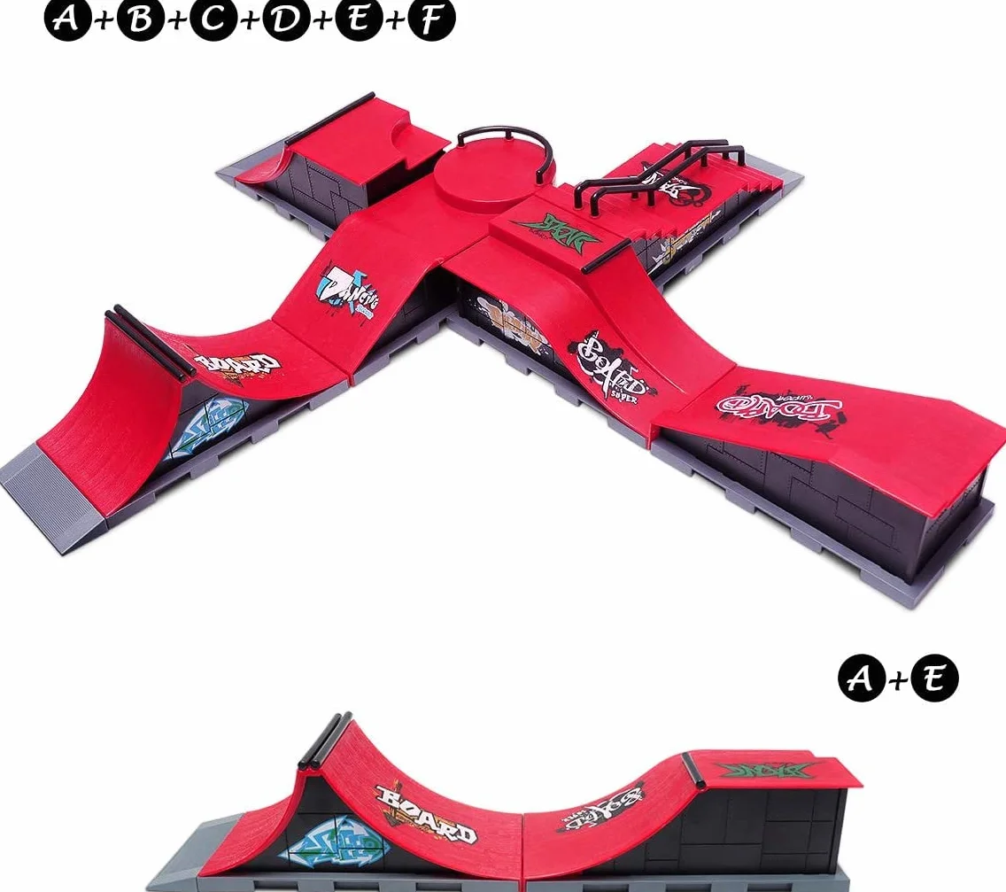 MOMSIV Mini Skateboard per Dita con rampa e Set di Accessori, F