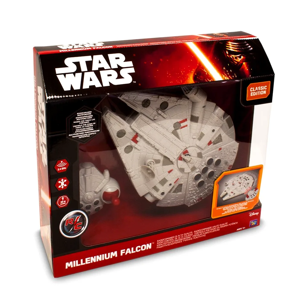 Giochi Preziosi Disney Star Wars Astronave con Radiocomando Millennium Falcom, Lunghezza 28 cm