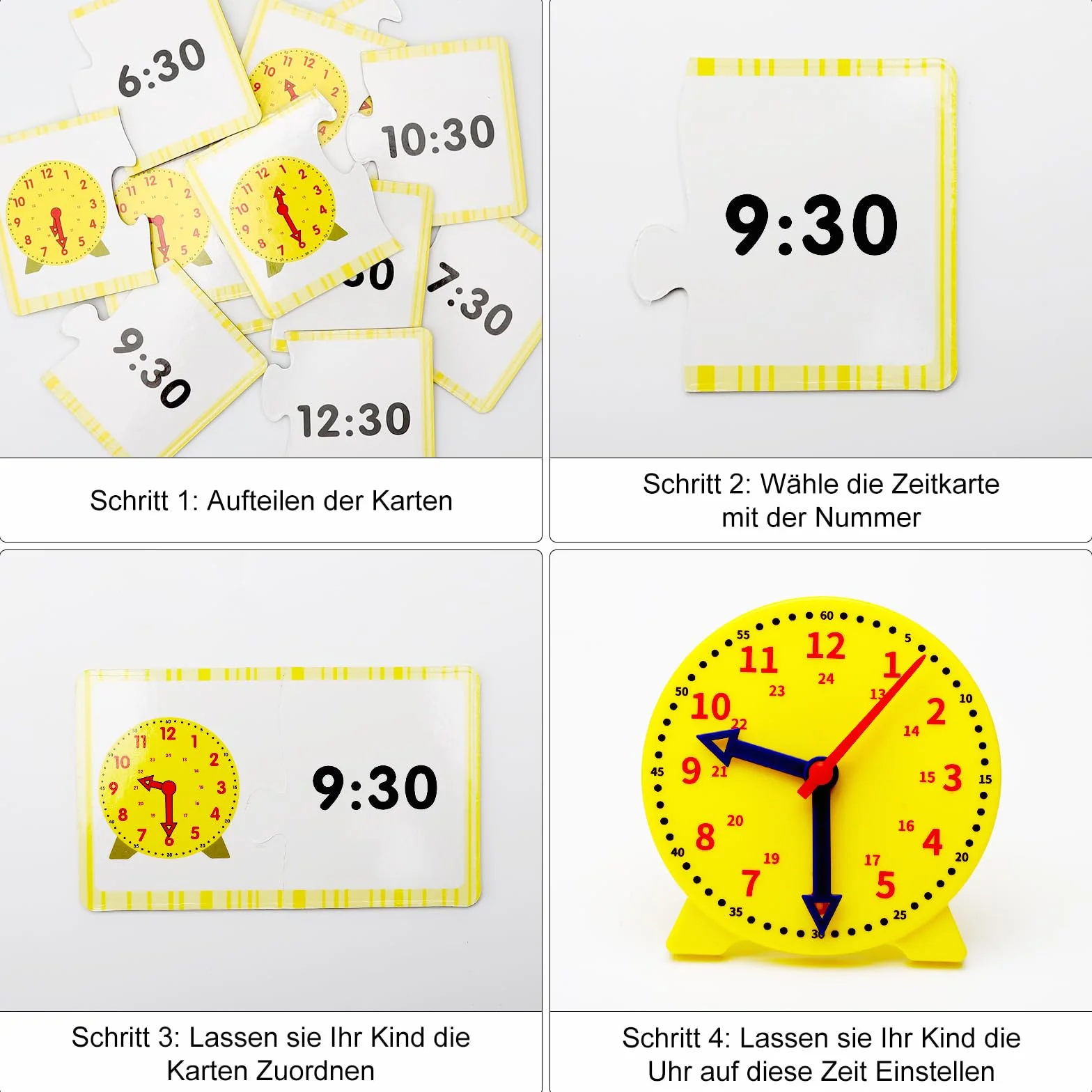 APOMOONS Orologio Educativo, Giocattolo per Lapprendimento con Lancette delle Ore E dei Minuti,Orologio Didattico per Imparare A Leggere L'Ora per Ragazzi,Ragazze