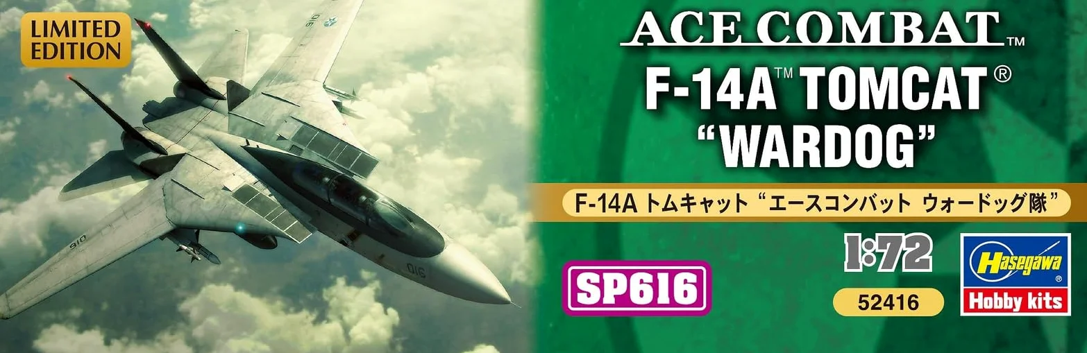 Hasegawa SP616 Creator Works Series Ace Combat F-14A Tomcat Word Dog Corps modellino in plastica scala 1:72