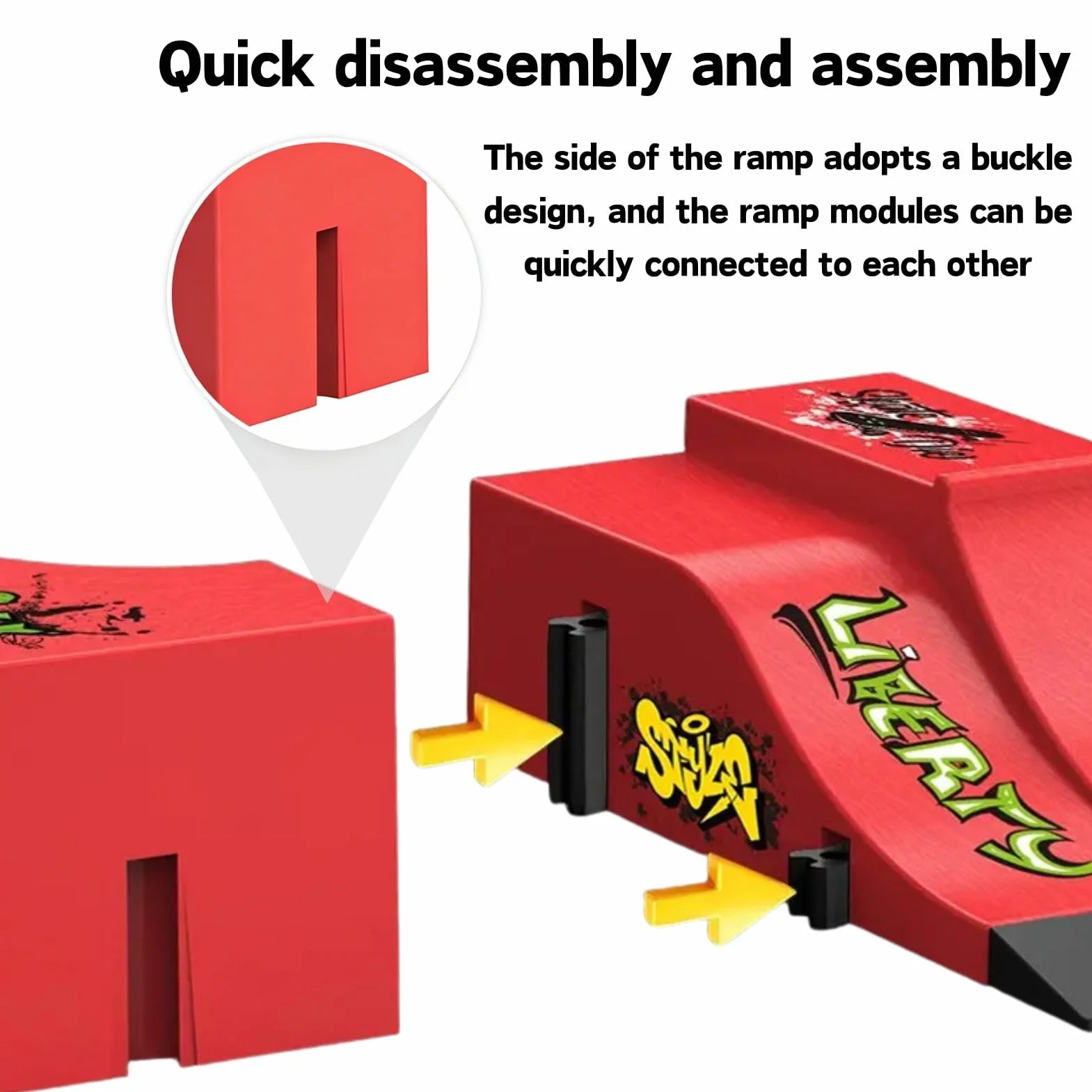 Set di Fingerboard e Rampa, Mini Skateboard da Dita con Rampa e Accessori, Fai da te Tech Deck Fingerboard Park Kit Regalo per Bambini (E)