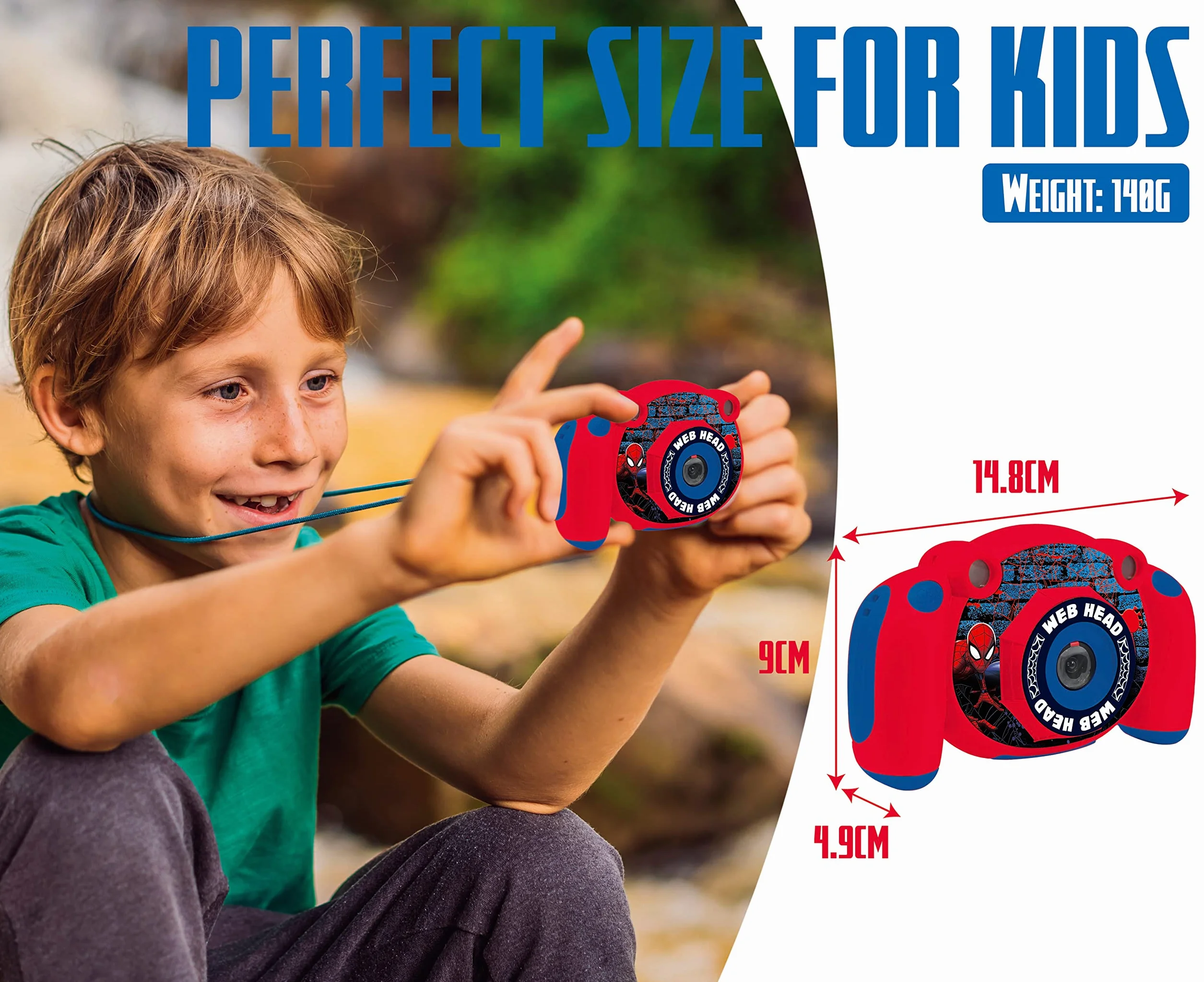 Lexibook Spider-Man fotocamera digitale 4 in 1 per bambini 32 GB rossa DJ080SP