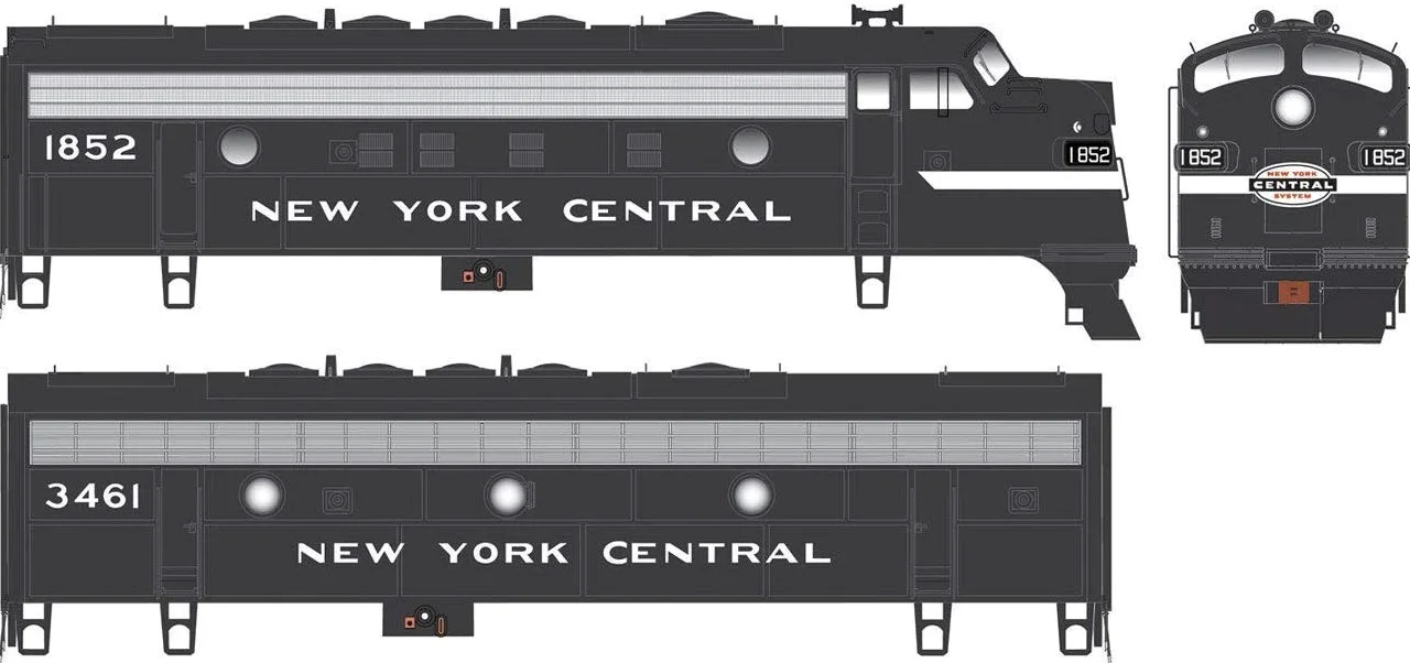 Scala H0 - Diesellokset F7A + B New York Central Digitale con Suono