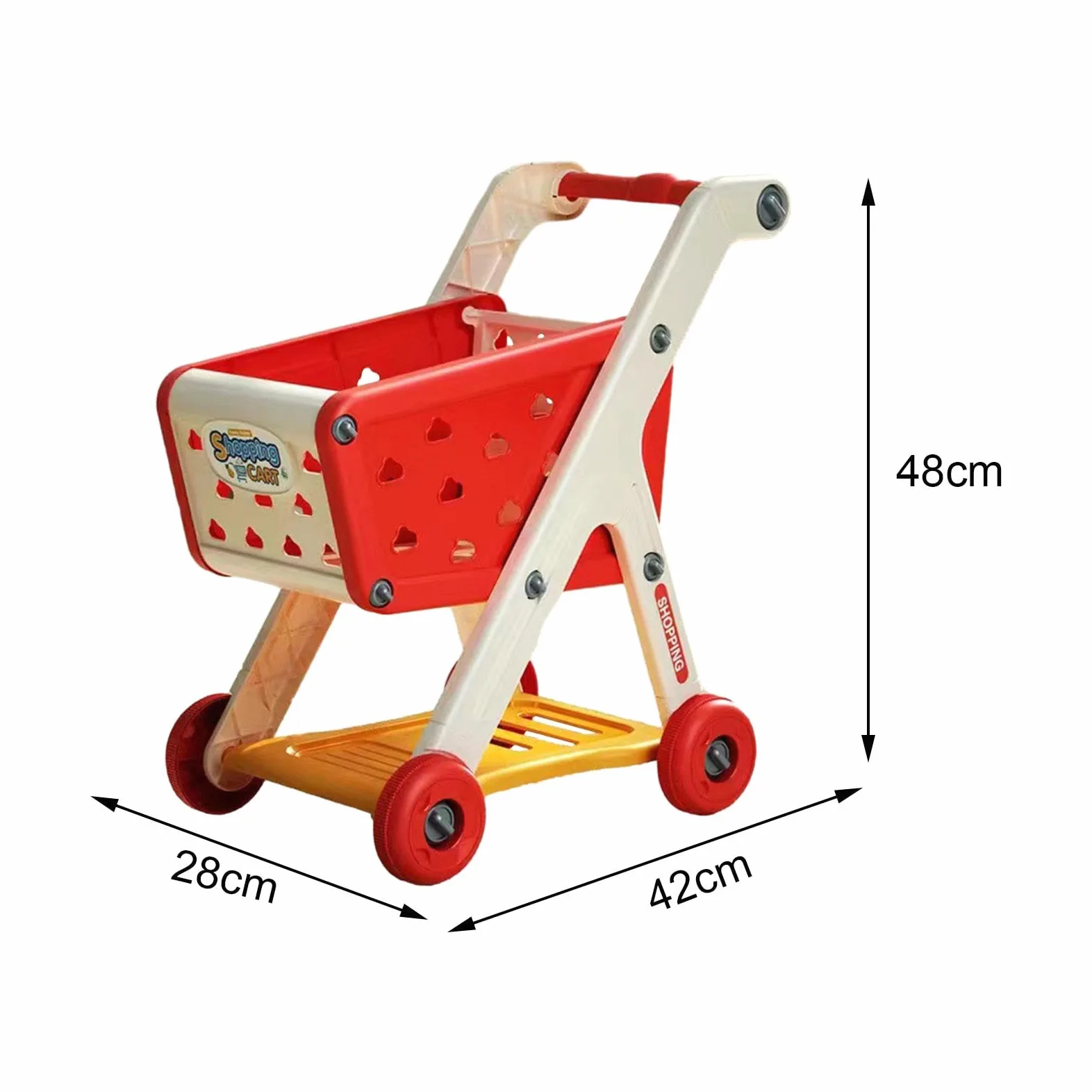 Generic Carrello Della Spesa Giocattolo per Bambini, Carrello Della Spesa Giocattolo per Bambine E Bambini, Gioco di Ruolo, per Feste, Rosso, Taglia unica bambino