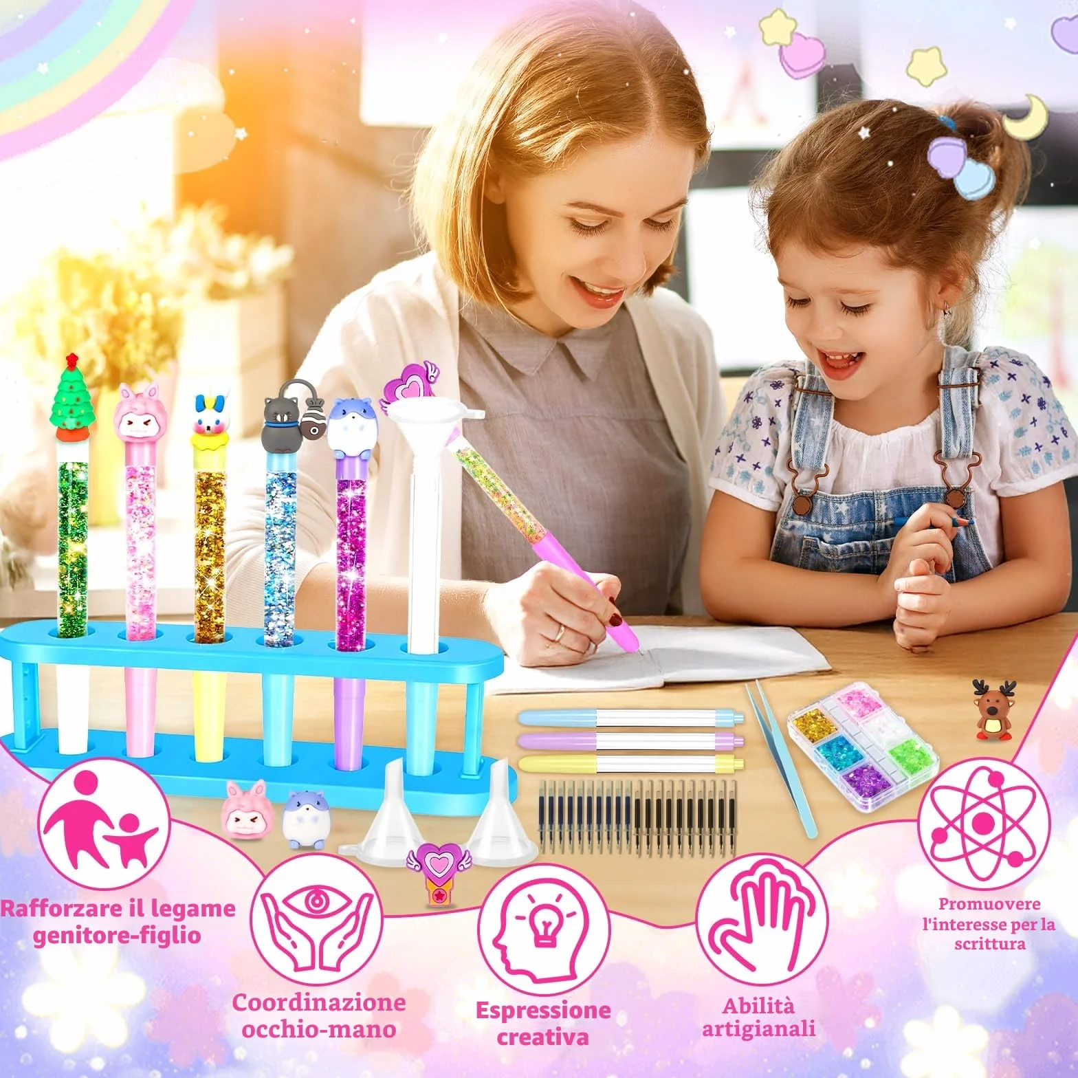 Laboratorio Delle Penne Kit Creativo Penne 82 Accessori Fai da te Bambini 5-12 Anni