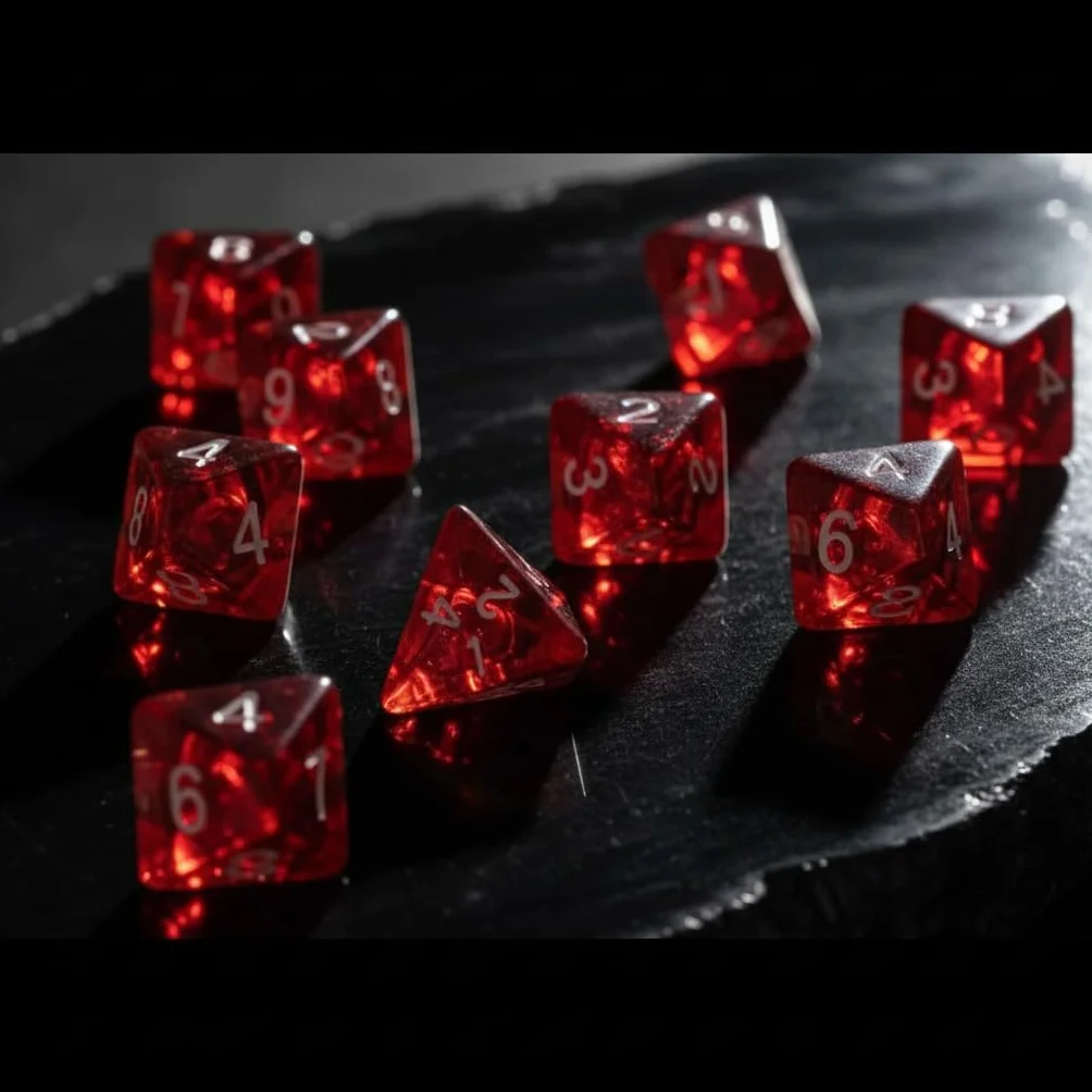 Set di 15 dadi rossi D4 a quattro lati, 2 cm, accessori per giocatore di dadi RPG, durevoli e utili, giochi di dadi, giochi, giocattoli