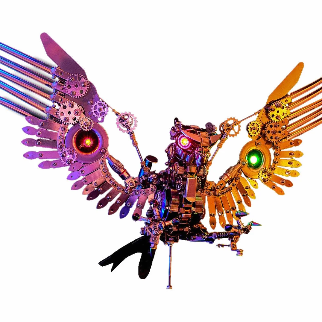 ZYX021 - Puzzle in metallo 3D per adulti, Steampunk Gyrfalcon fai da te, 1800 pezzi, modello meccanico a forma di uccello con LED creativo, idea regalo
