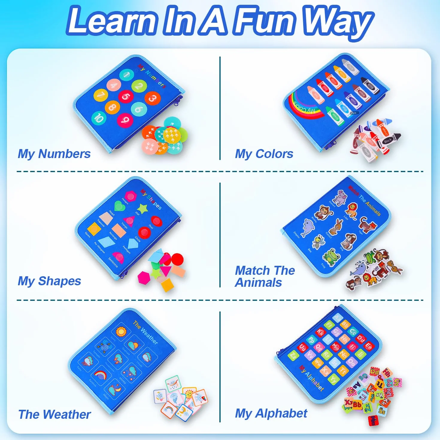 Libro Montessori Interattivo Busy Board Valigetta Sensoriale Bambini Giochi Educativi