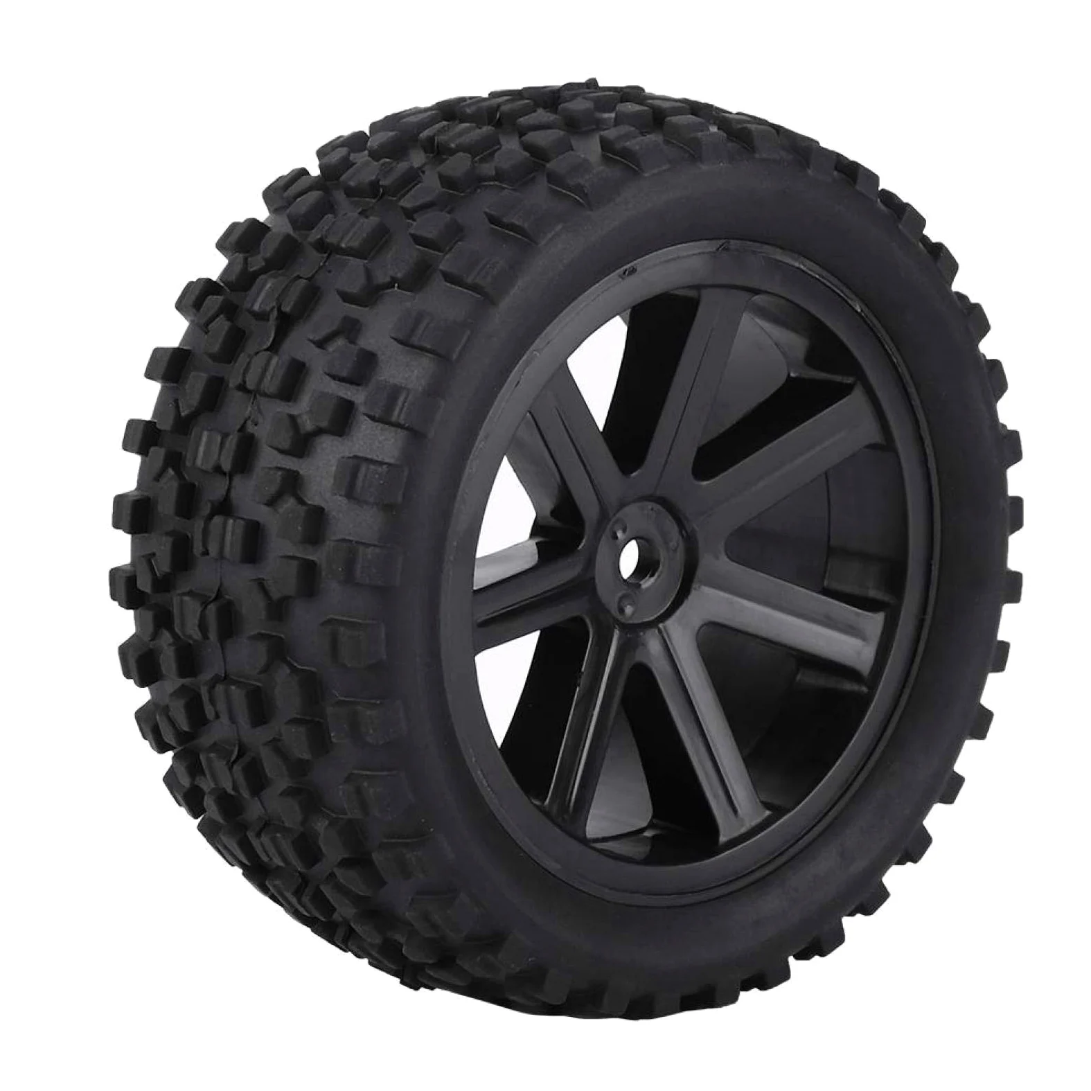 4 Pezzi 1/10 RC Truck Pneumatico in Gomma RC Truck Ruote Set Anteriori Posteriori per Auto RC(Nero)