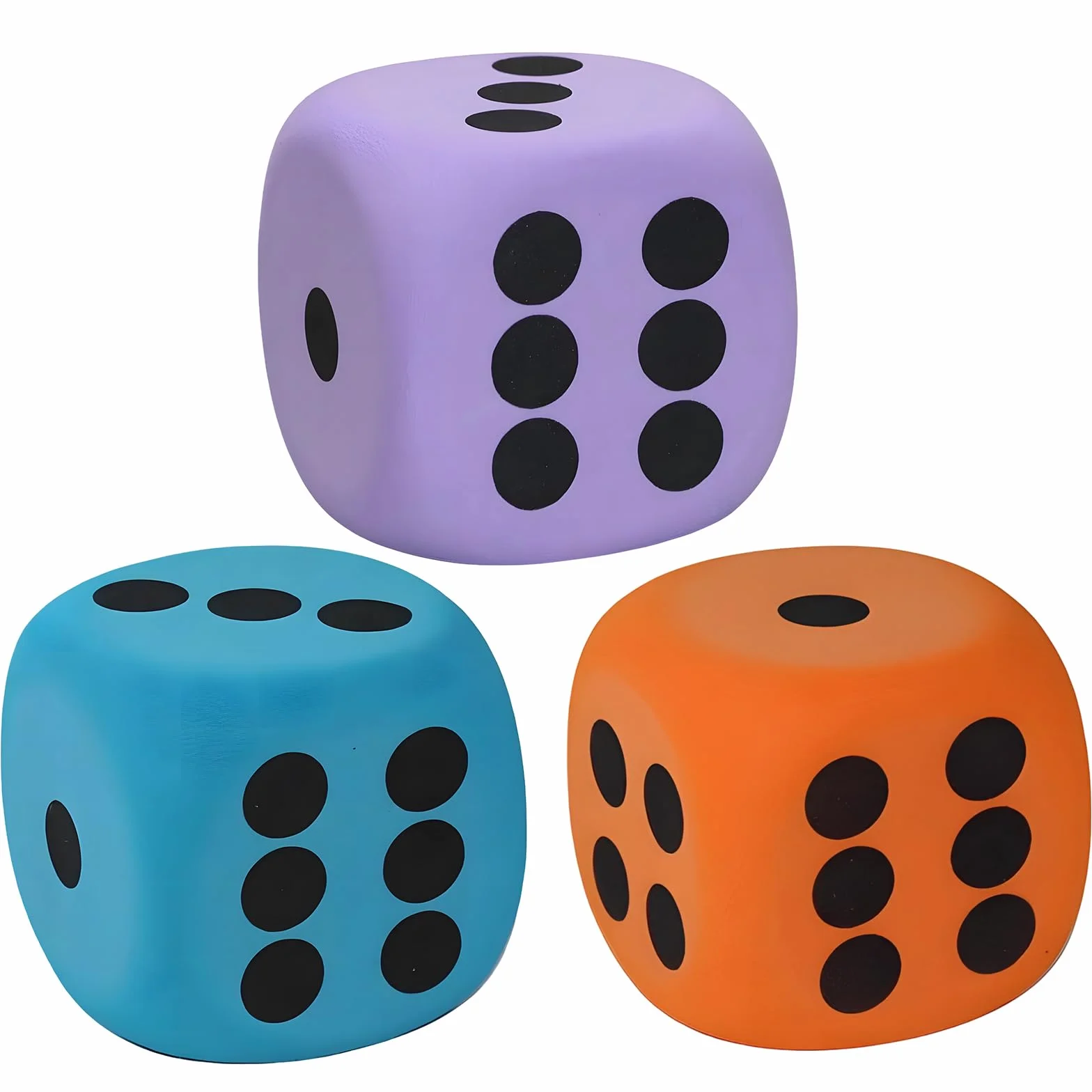 3 cubi da 6 cm con bordi arrotondati, cubetti di schiuma grandi, ideali per famiglie, scuole e asili, perfetti per giochi educativi e feste