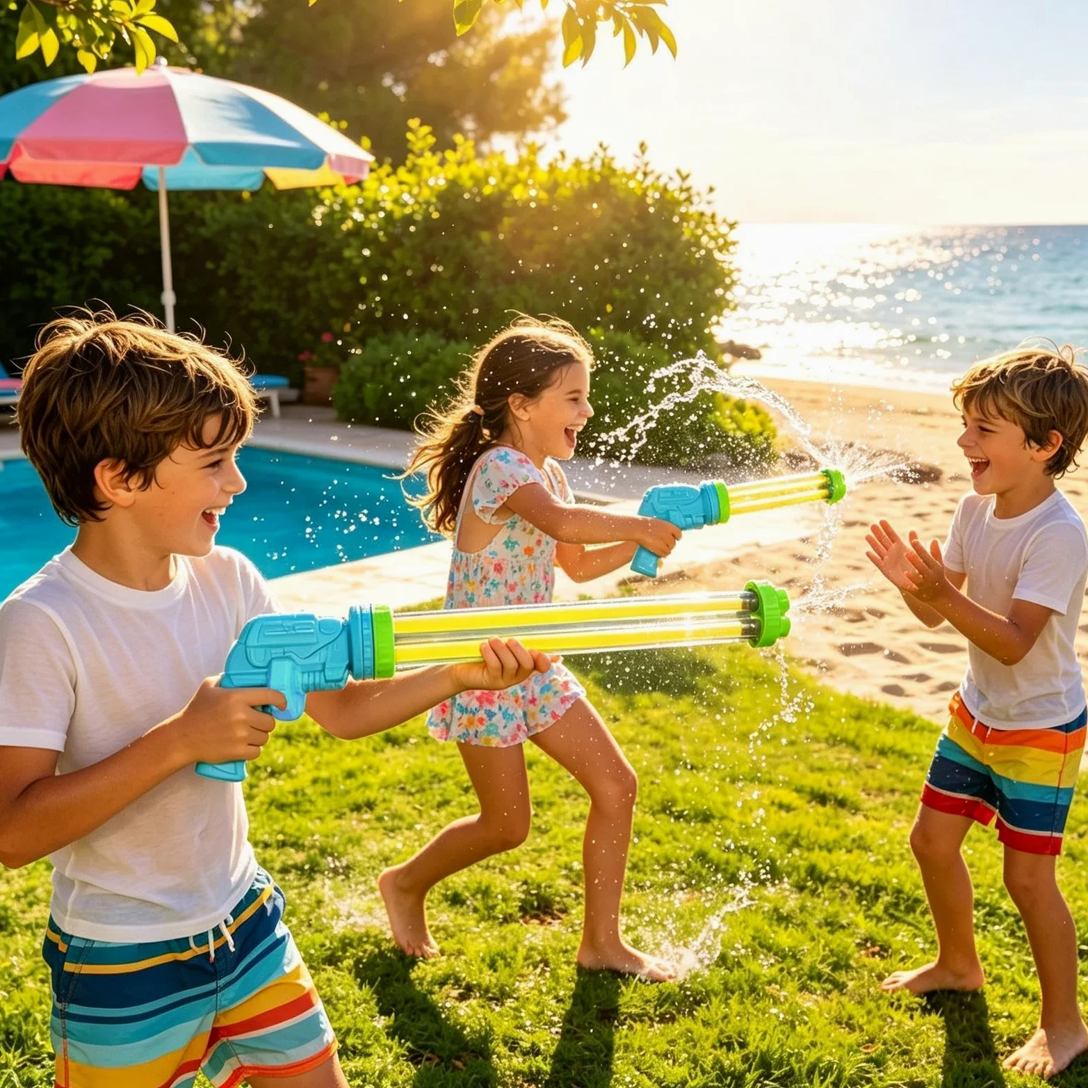 Spruzzatore d'acqua per piscina Giocattolo Da Festa Multi-Tubo Estraibile | Giocattolo Spruzza Acqua Da Esterno Per Adulti Feste Campeggio Giardino Retro Compleanni Gite Al Lago Prato Cortile