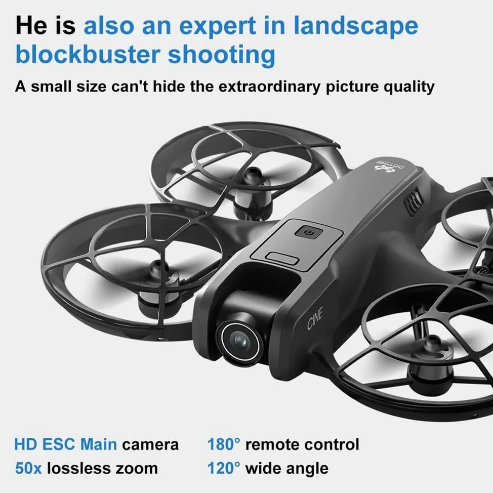 A,Single Battery,v666 Mini rc Drone Aereo 8k HD Telecamera Intelligente evitamento Ostacoli Schermo da 4,5 Pollici Telecomando Motore brushless FPV Drone Giocattolo