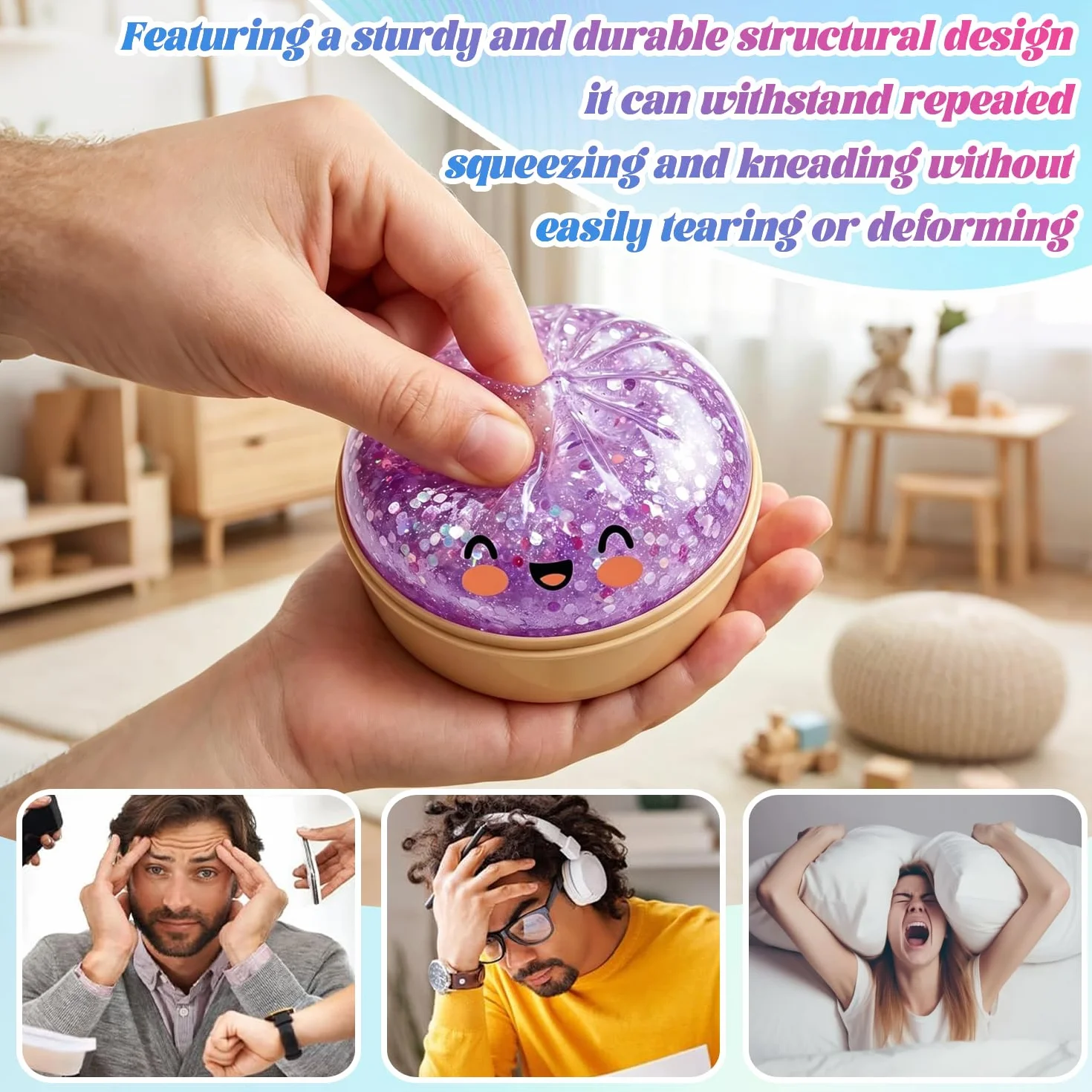 Giant Dumpling Squishy 4 Pezzi Ravioli Glitterati Antistress Giocattolo Stress Ball Ufficio