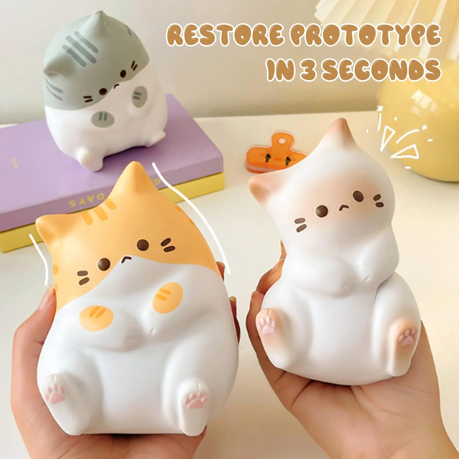 Mochi Squishy Giocattoli da Schiacciare Kawaii Squeeze Toys Antistress 3 Pezzi