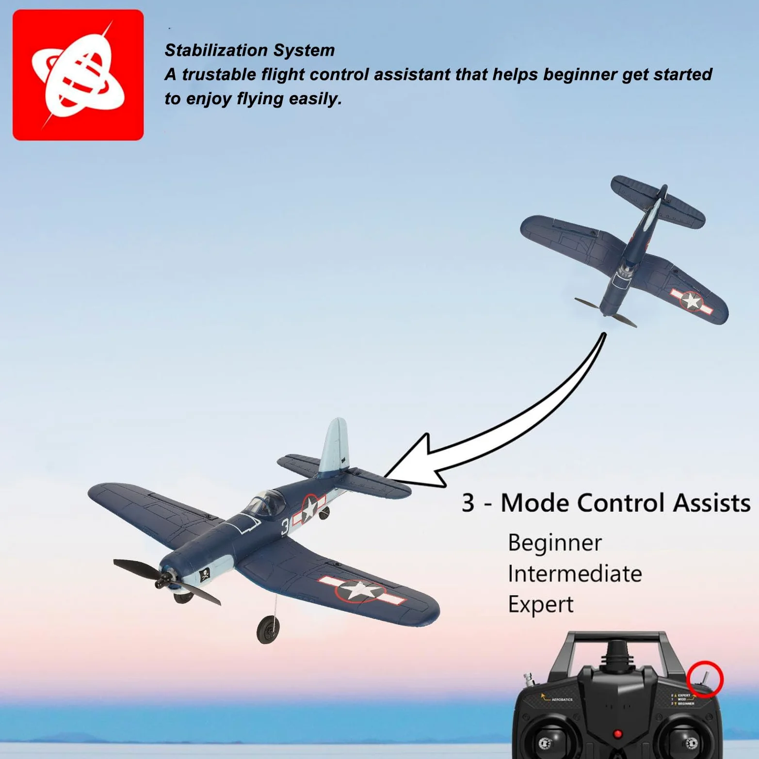 Aereo radiocomandato professionale 2.4GHz pronto al volo con batteria da 400mAh, tecnologia anti-interferenza, facile da controllare, materiale EPP resistente, ideale per p