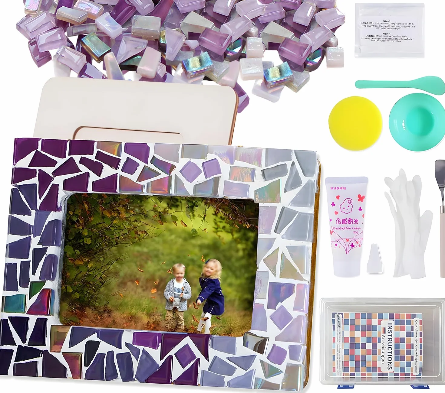 AiYoYo Set fai da te per cornici fotografiche per adulti, mosaico, kit creativo per lavoretti, regalo di compleanno