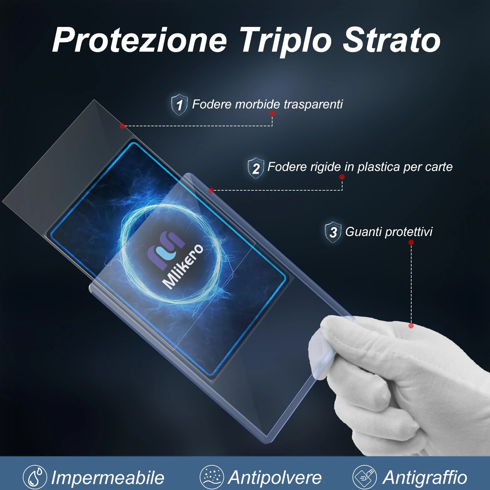 Mlikero 400 Bustine Protettive, Rigidi Card Sleeves Bustine Carte, Protezione per le Carte Collezionabili, 3x4 Pollici (200 Sleeves Rigide + 200 Sleeves Trasparenti)