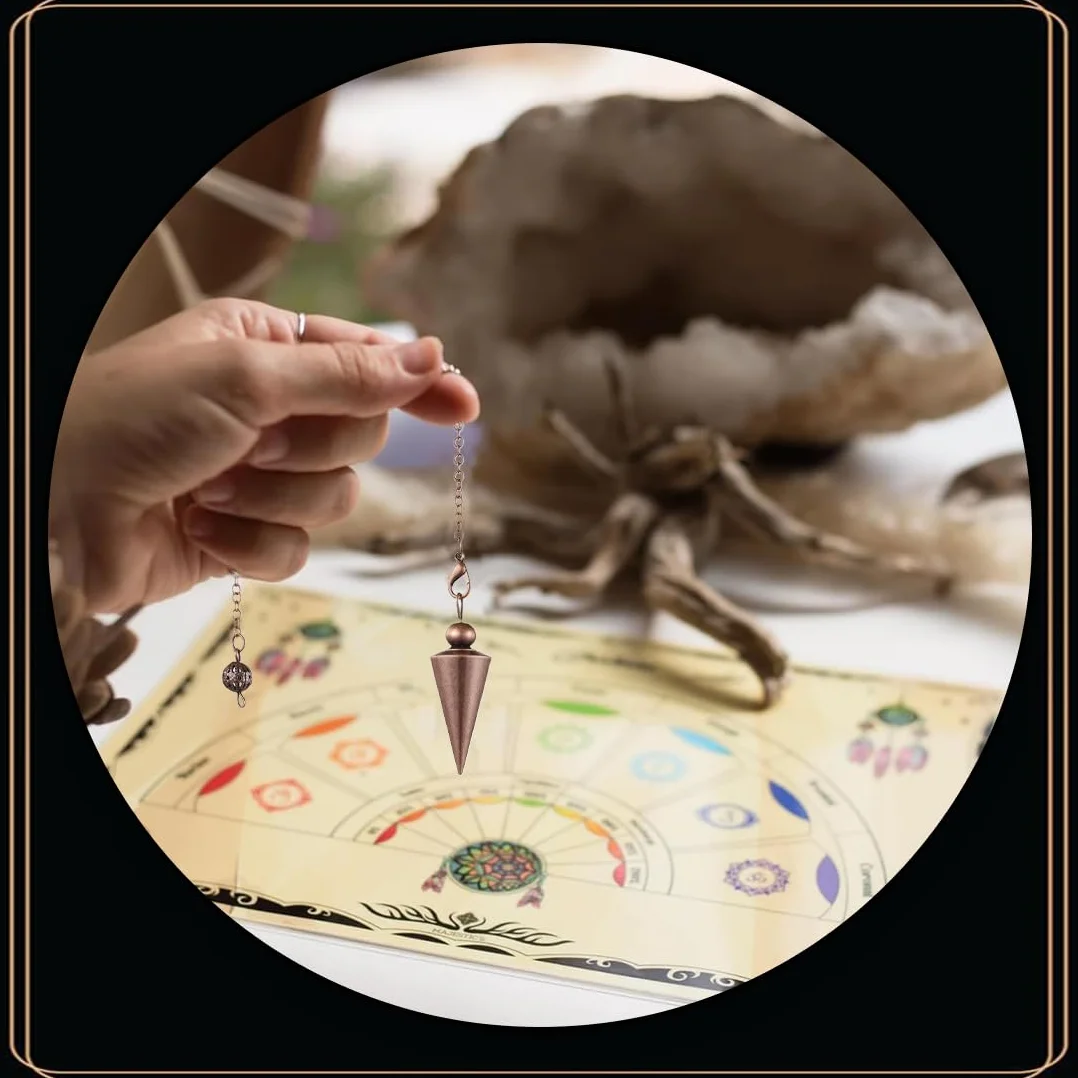 Pendolo in rame 2 pezzi per esoterismo divinazione tarocchi accessori regalo