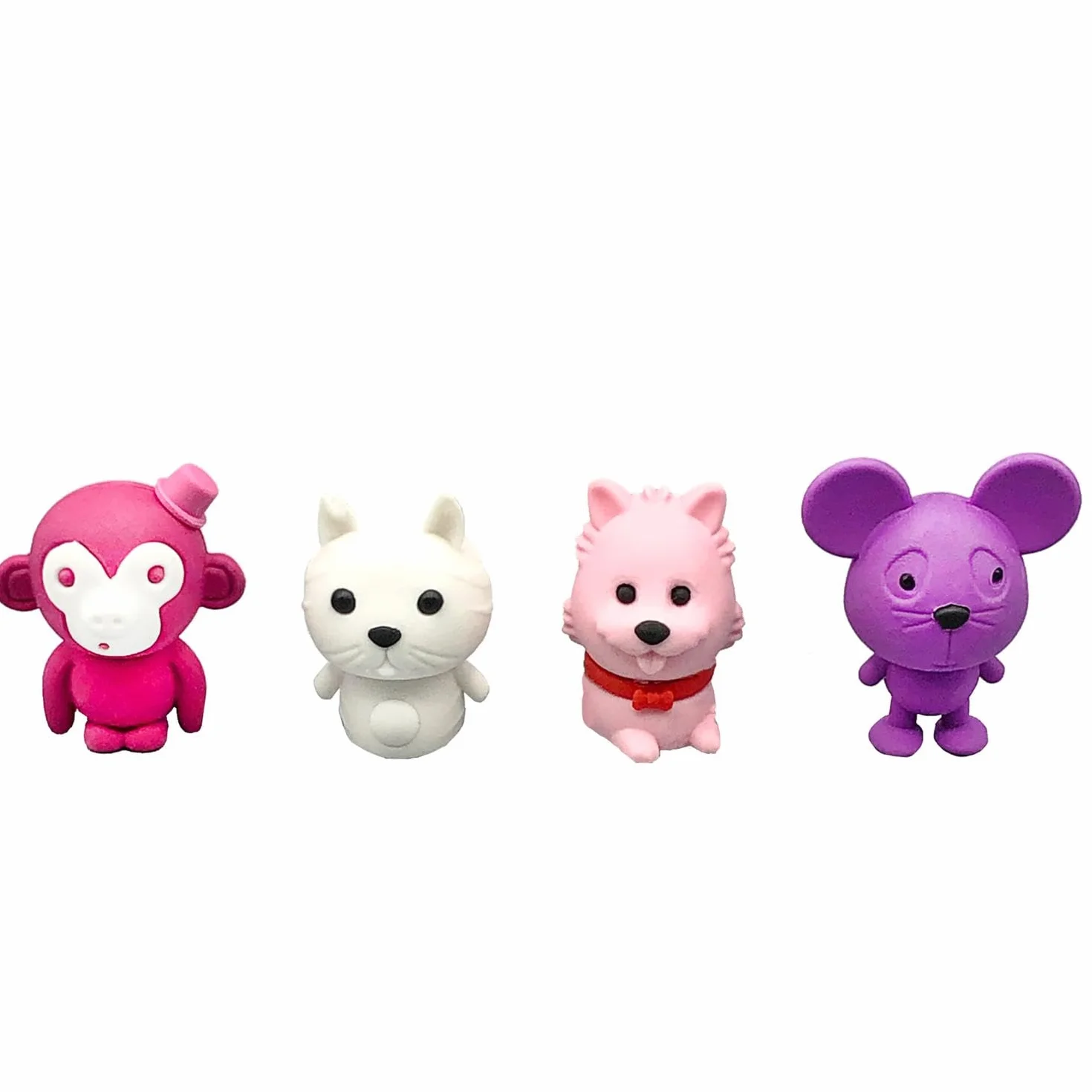 Tinc - Gomme Animali - Set di Figurine Multicolori da Collezione per Scuola e Disegno - Cancelleria Creativa - Regalo per Bambini - Assortiti - Confezione da 4