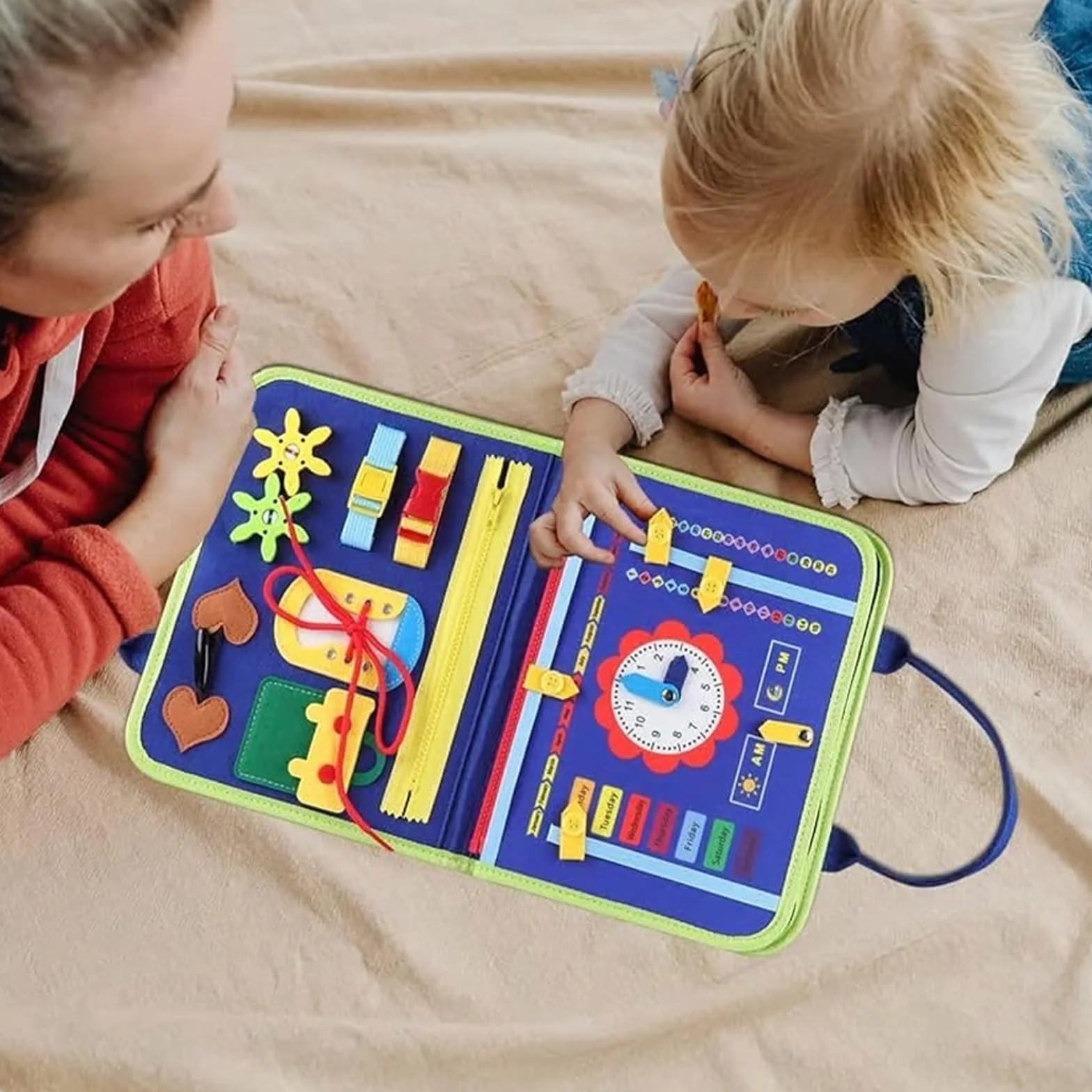 Tibatoes Montessori Busy Board, tablica manipulacyjna dla małych dzieci, do podróży samochodem