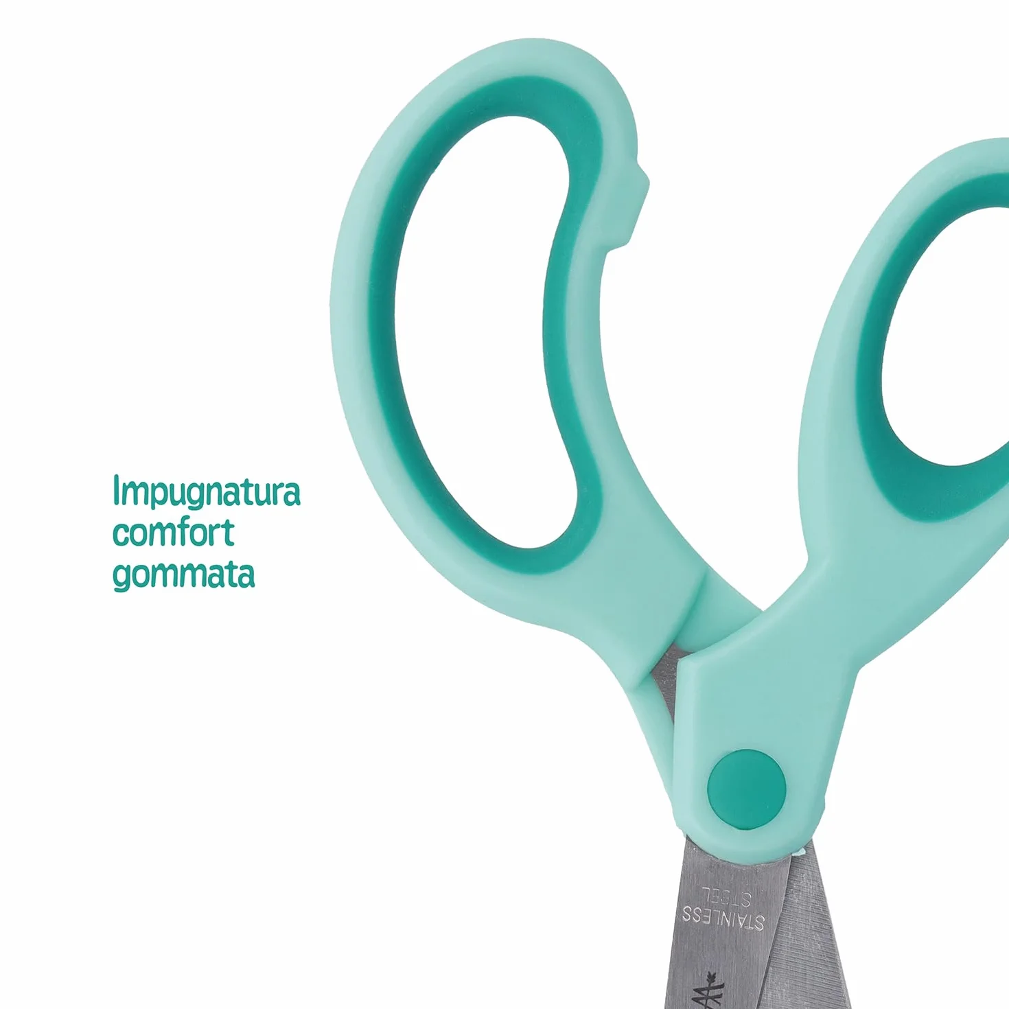 Westcott Forbici per bambini Softgrip turchese per mancini | Impugnatura ergonomica per bambini in età prescolare | 13 cm (5") ideali per le mani dei bambini | Punta arrotondata | E-21586 00
