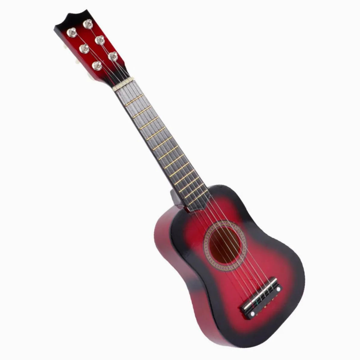 Chitarra per Bambini 21 Pollici a 6 Corde in Legno | Gioco Educativo per Apprendimento Musicale Precoce, Festa Scuola Decor, Kit Chitarra Acustica Rossa