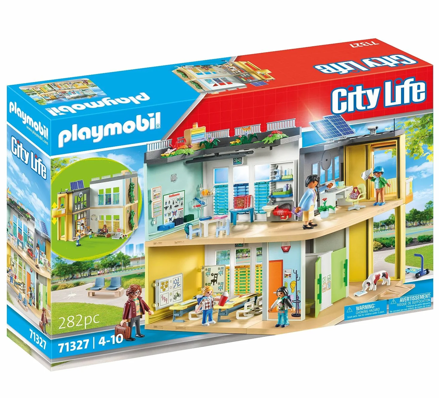 PLAYMOBIL City Life 71327 Grande scuola, edificio scolastico con ascensore, giocattolo per bambini dai 4 anni in su