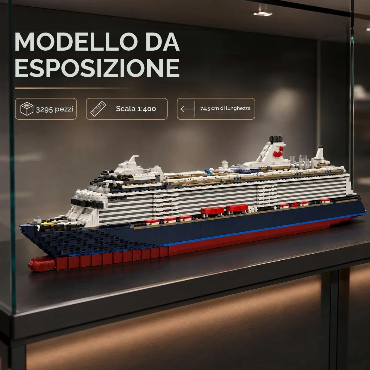 ToyGhillied Set di modelli di nave da crociera, scala 1/400, mattoncini compatibili con tutte le grandi marche, kit per display o regalo, MOC-174915 (3295PCS)