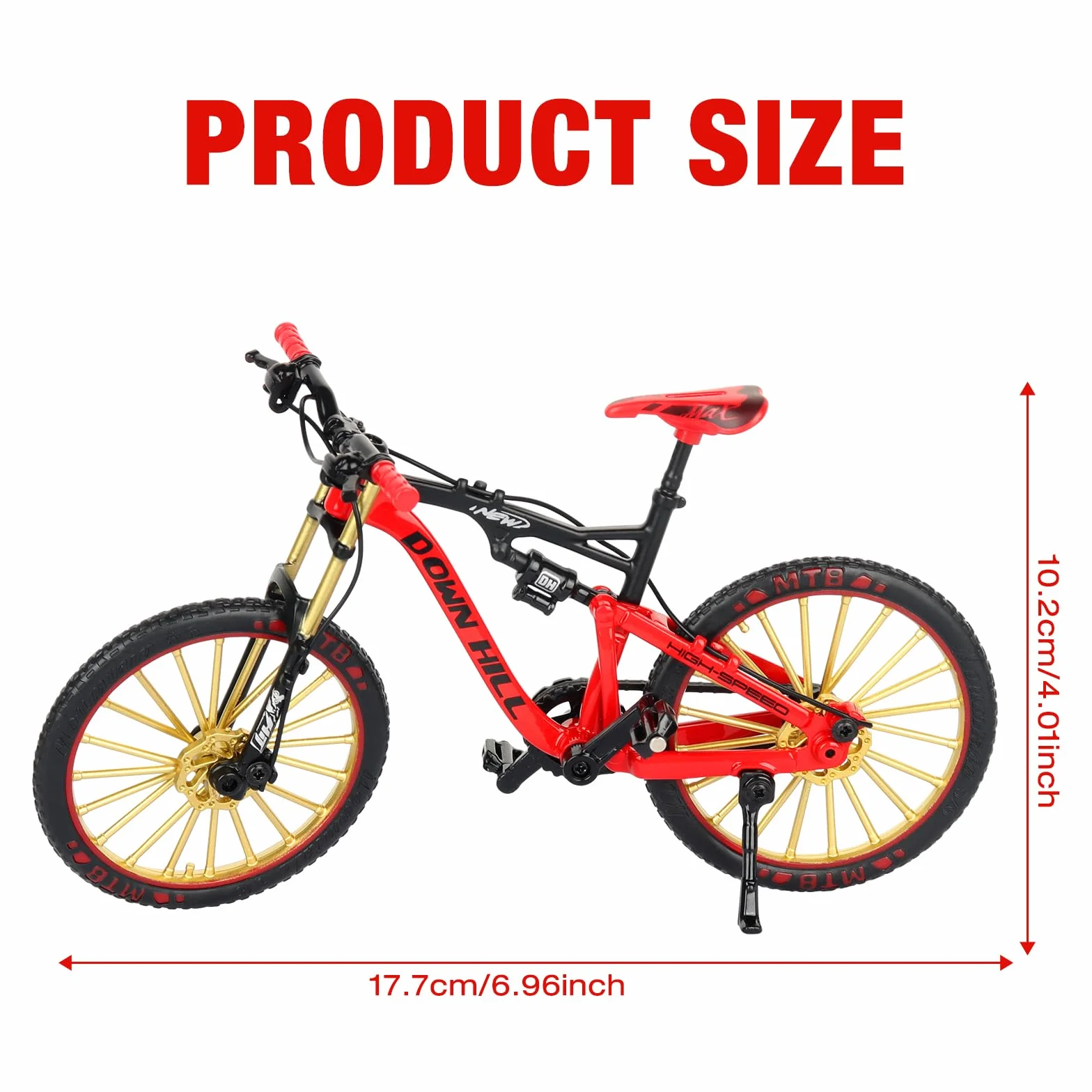 Mini Bicicletta Giocattolo 1:10, Bicicletta da Dito, Modello di Bici da Ditoornamento Modello Regalo per Bambini per l'insegnamento Casa Ufficio Club(Rosso)