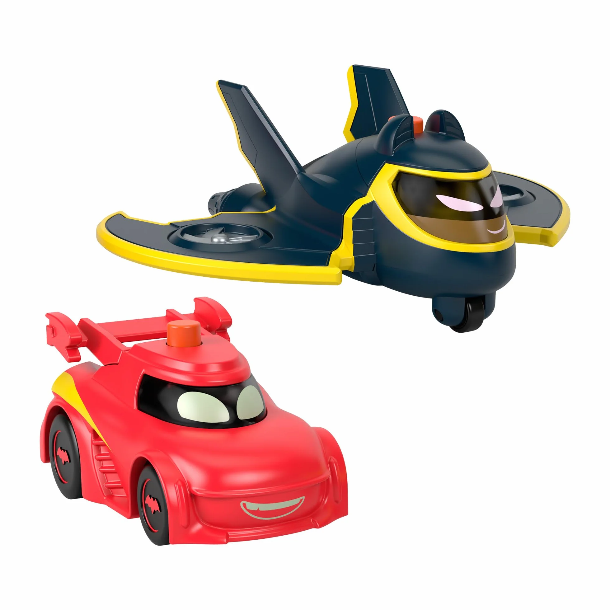 Fisher-Price DC Batwheels - Set da 2 macchinine luminose in scala 1:55, include Redbird e Batwing, veicoli a pile con effetti luminosi, giocattolo per bambini, 3+ anni, HML26
