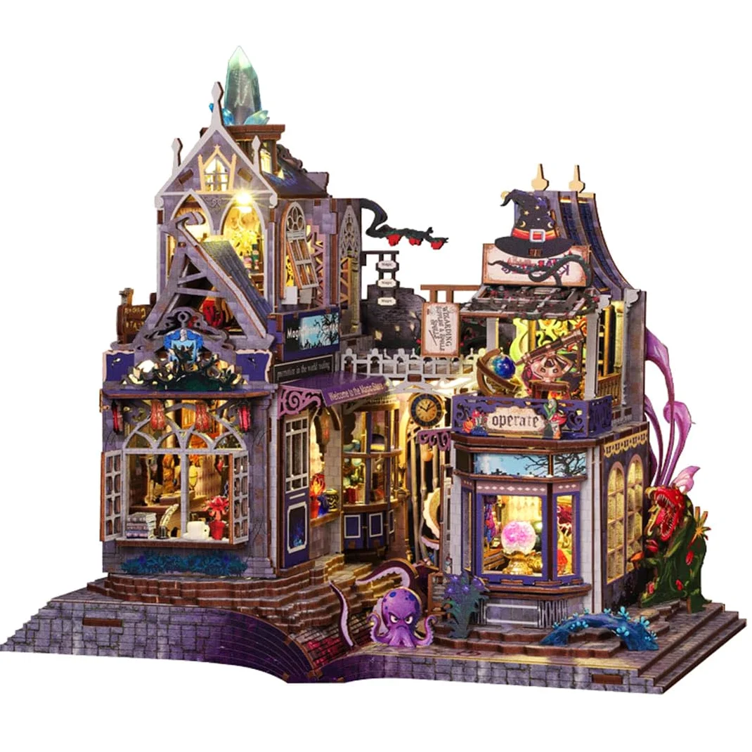 300+ pezzi DIY Magic Castle Modellino casetta puzzle in legno 3D | Regalo per Natale, Halloween, compleanno, decorazione fatta a mano per gli amanti del fai da te, decorazione creativa