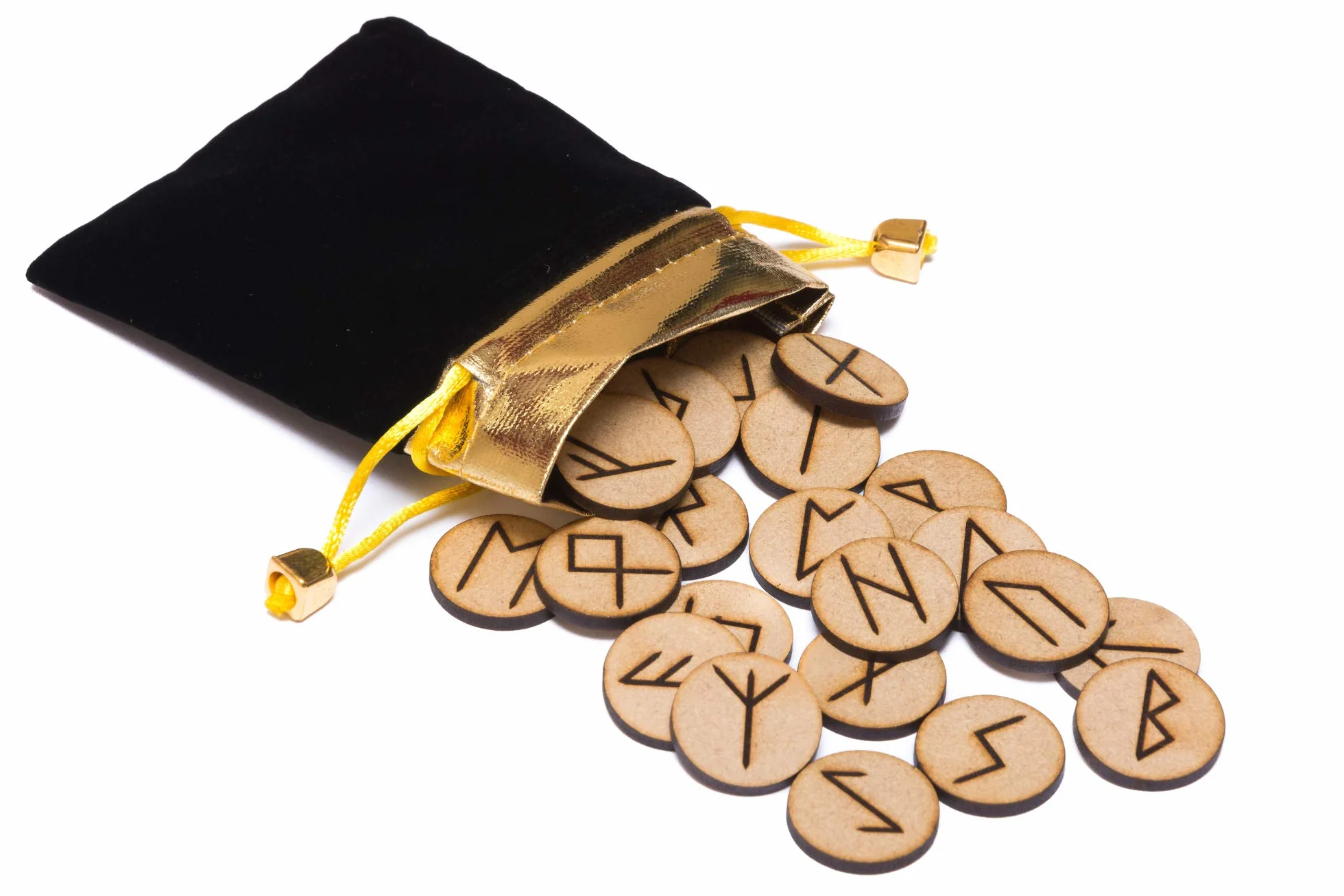Rune Celtiche Stone Set Borsa con Layout & Pergamena